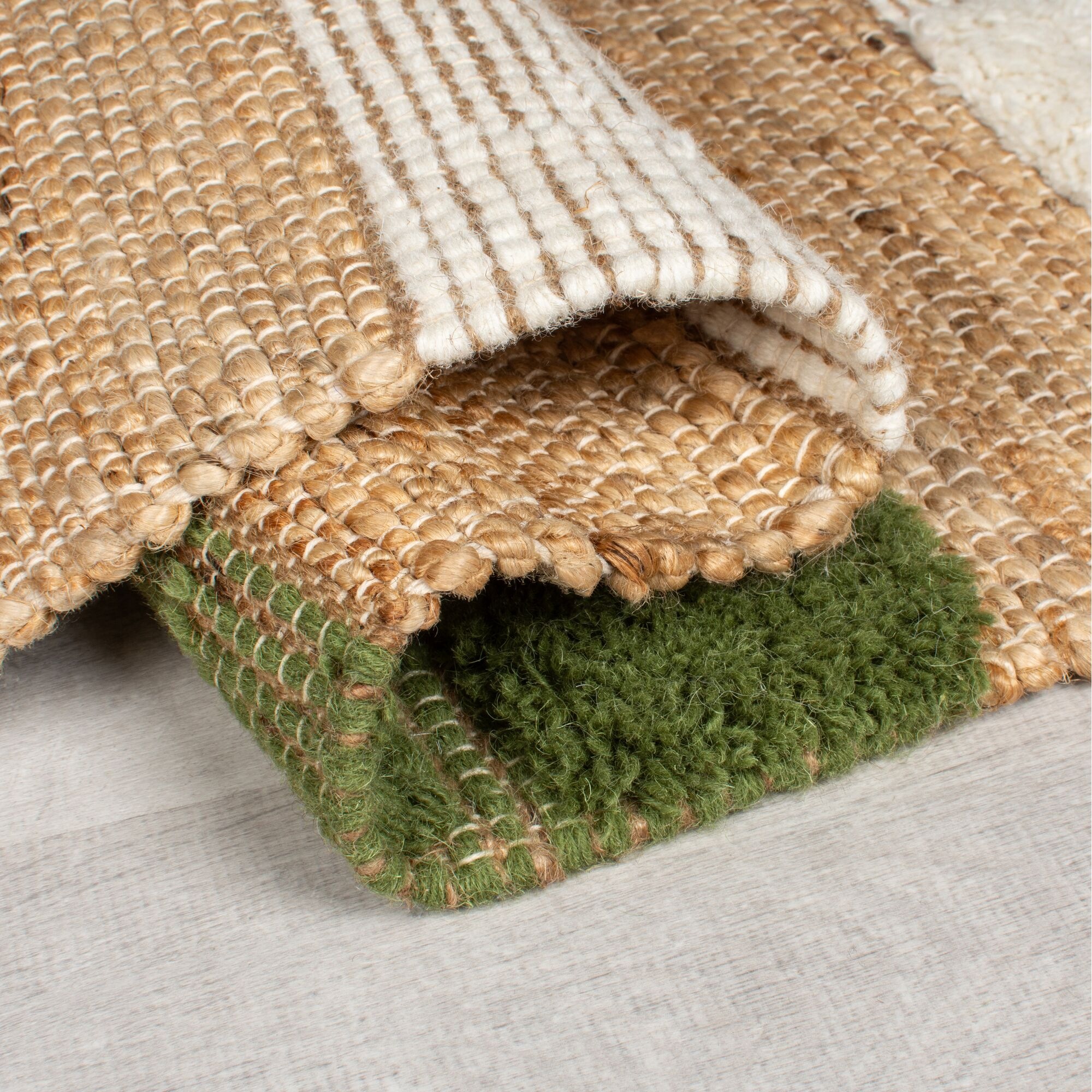 FLAIR RUGS Teppich »MEDINA BLOCKS«, rechteckig, 22 mm Höhe, Jute/-und Wollmischung