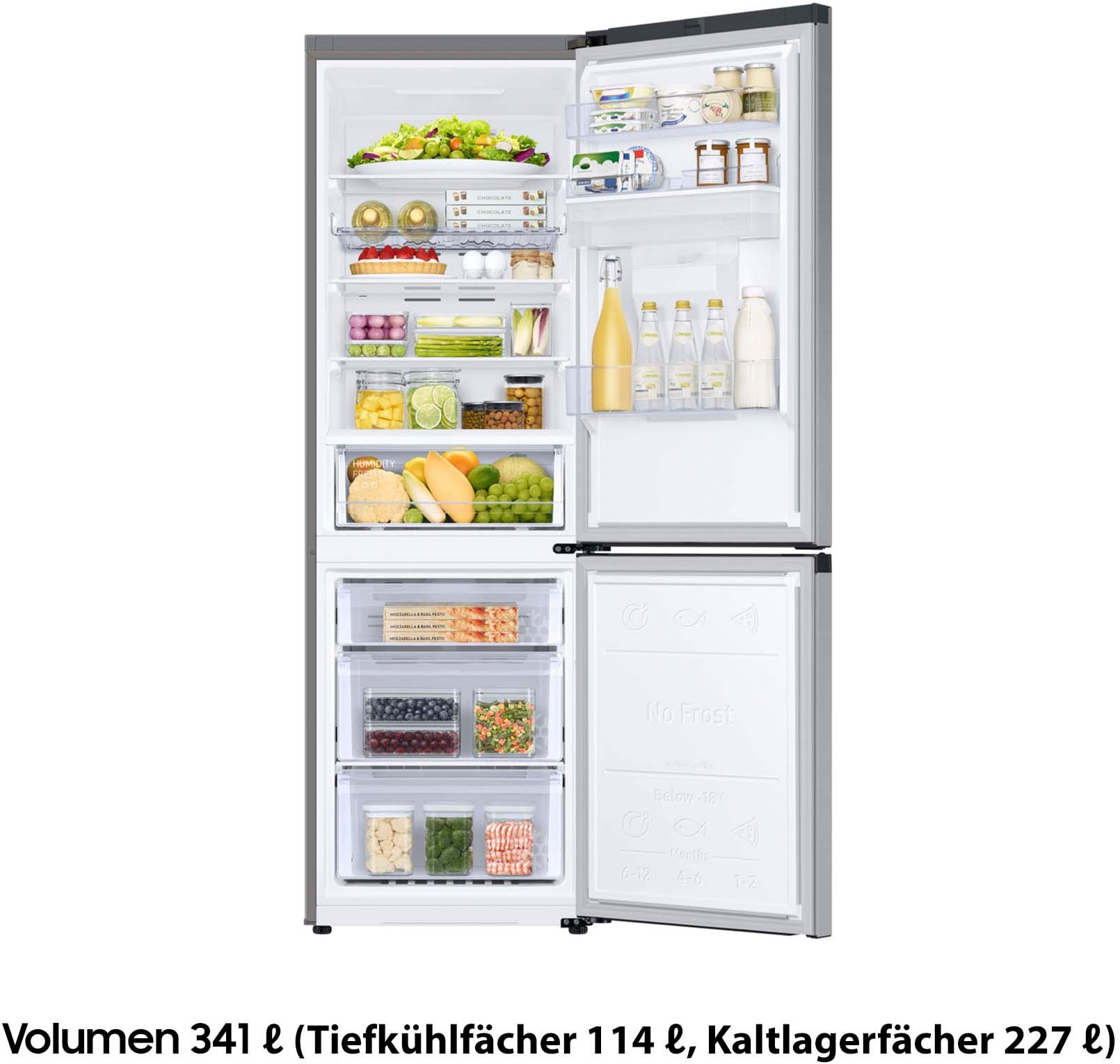 Samsung Kühl-/Gefrierkombination »RL34C652CSA«, RL34C652CSA, 185,3 cm hoch, 59,5 cm breit, No Frost sowie Wifi & AI Energy Mode (SmartThings)