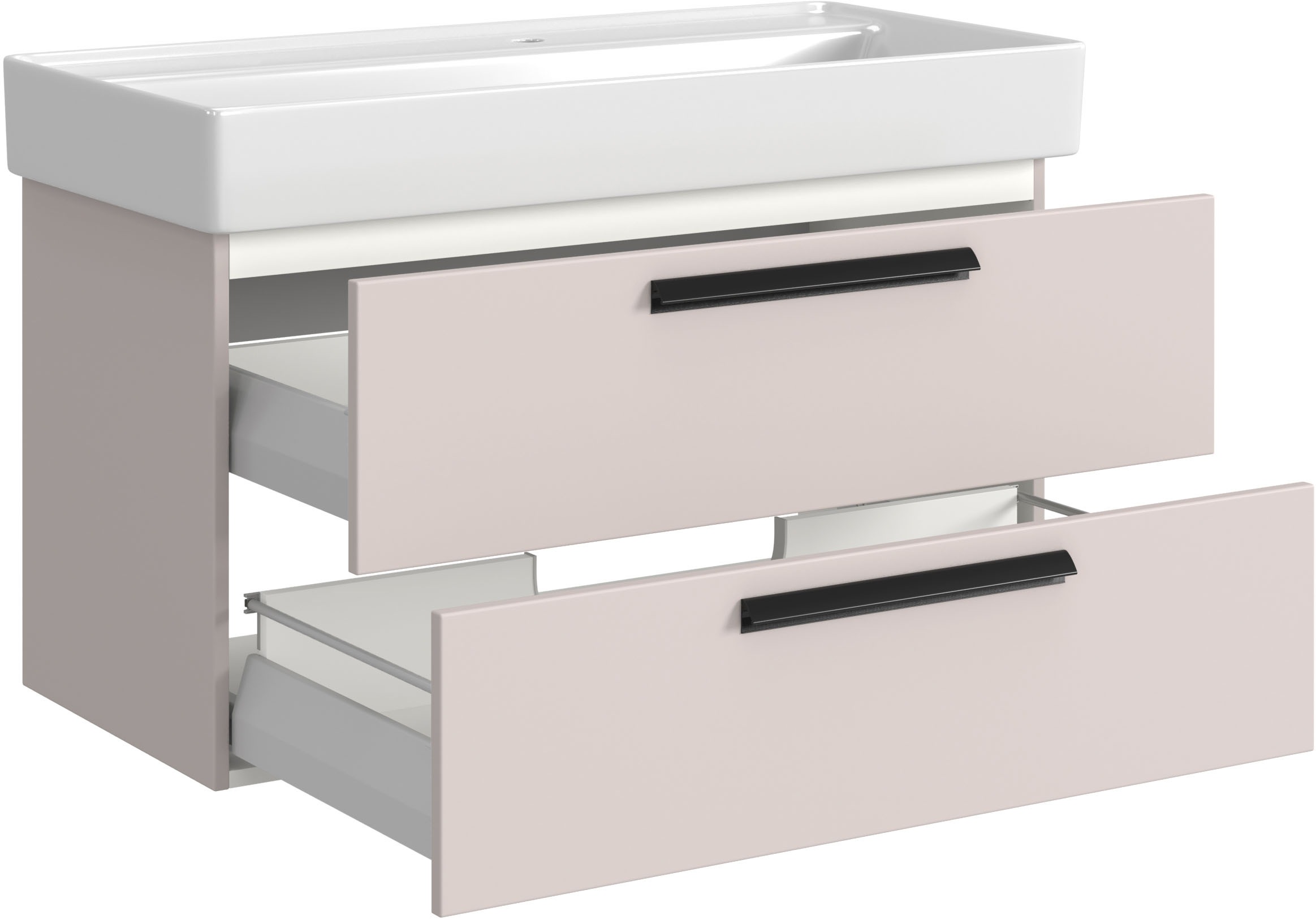 welltime Badmöbel-Set »SALVADA, 5tlg-Set, gedämpfte Scharniere, Softclose, Keramikbecken« Maße (B/T/H): 180/47,5/200 cm, 