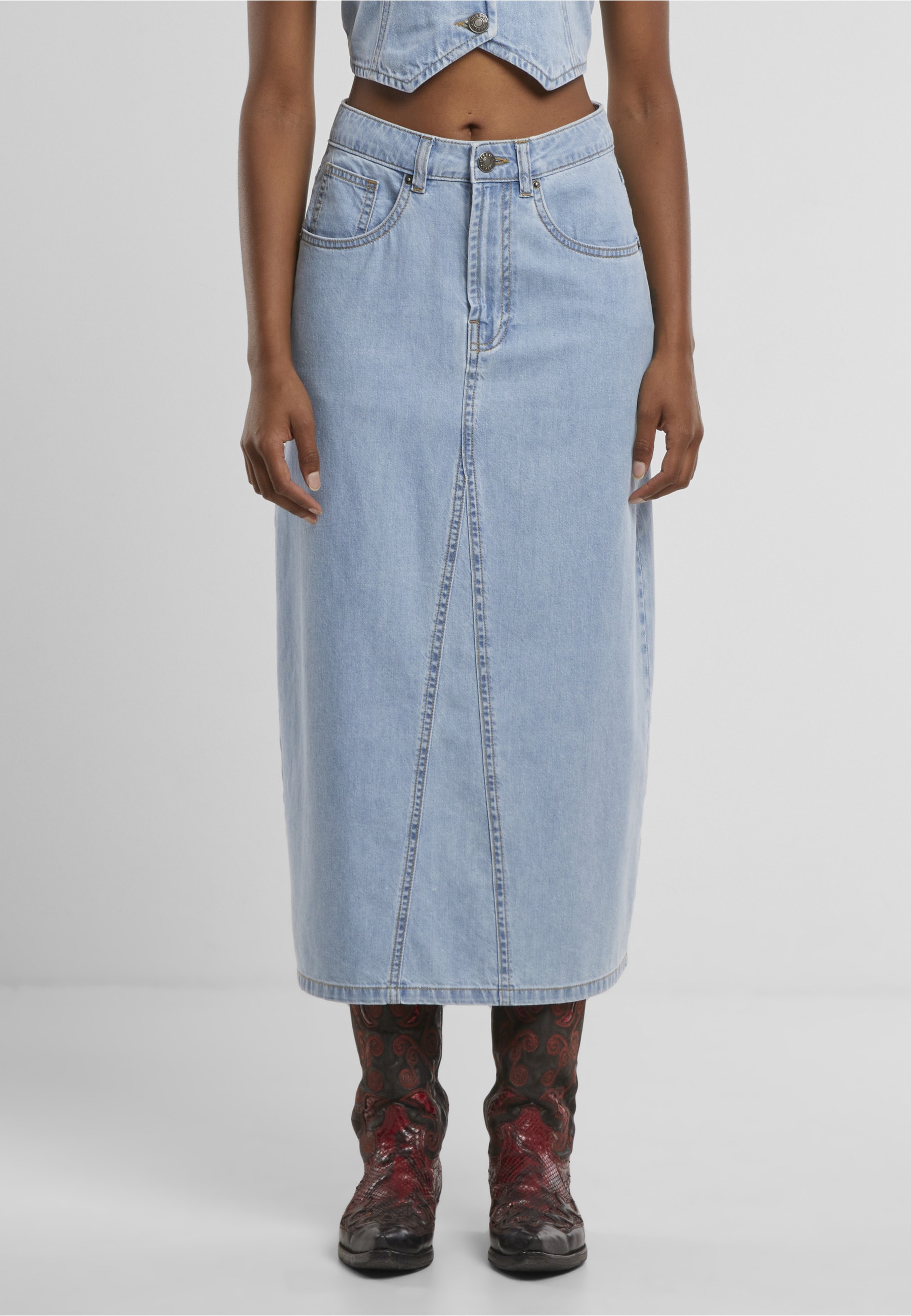 URBAN CLASSICS Sommerrock »Urban Classics Ladies Soft Denim Midi Skirt« 1 Stk.