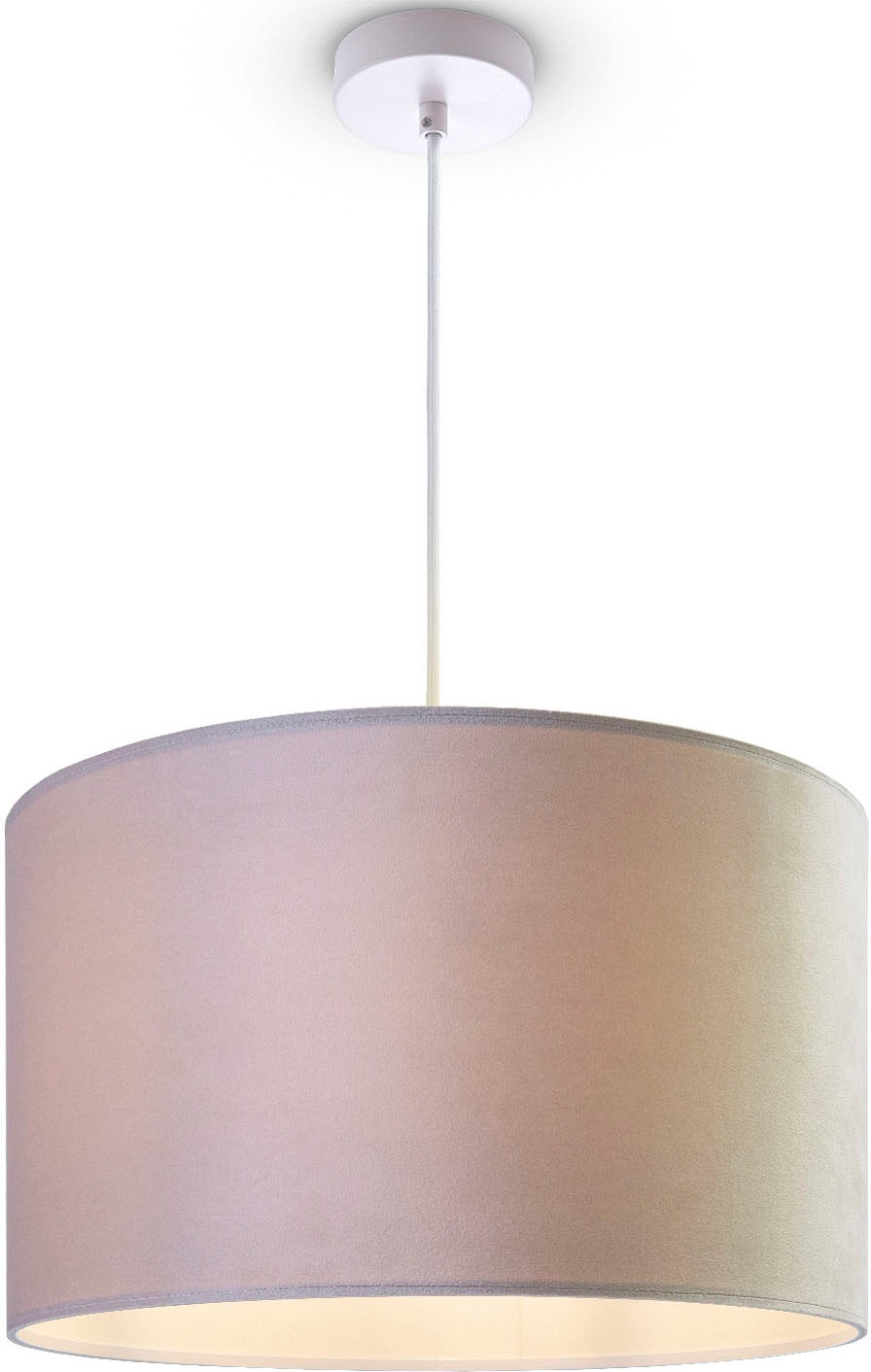 Paco Home Pendelleuchte »Hugo uni Color«, Leuchtmittel E27 | ohne Leuchtmittel, Wohnzimmer Lampenschirm aus Velour Unifarben Deko E27 Kabel 1,5m