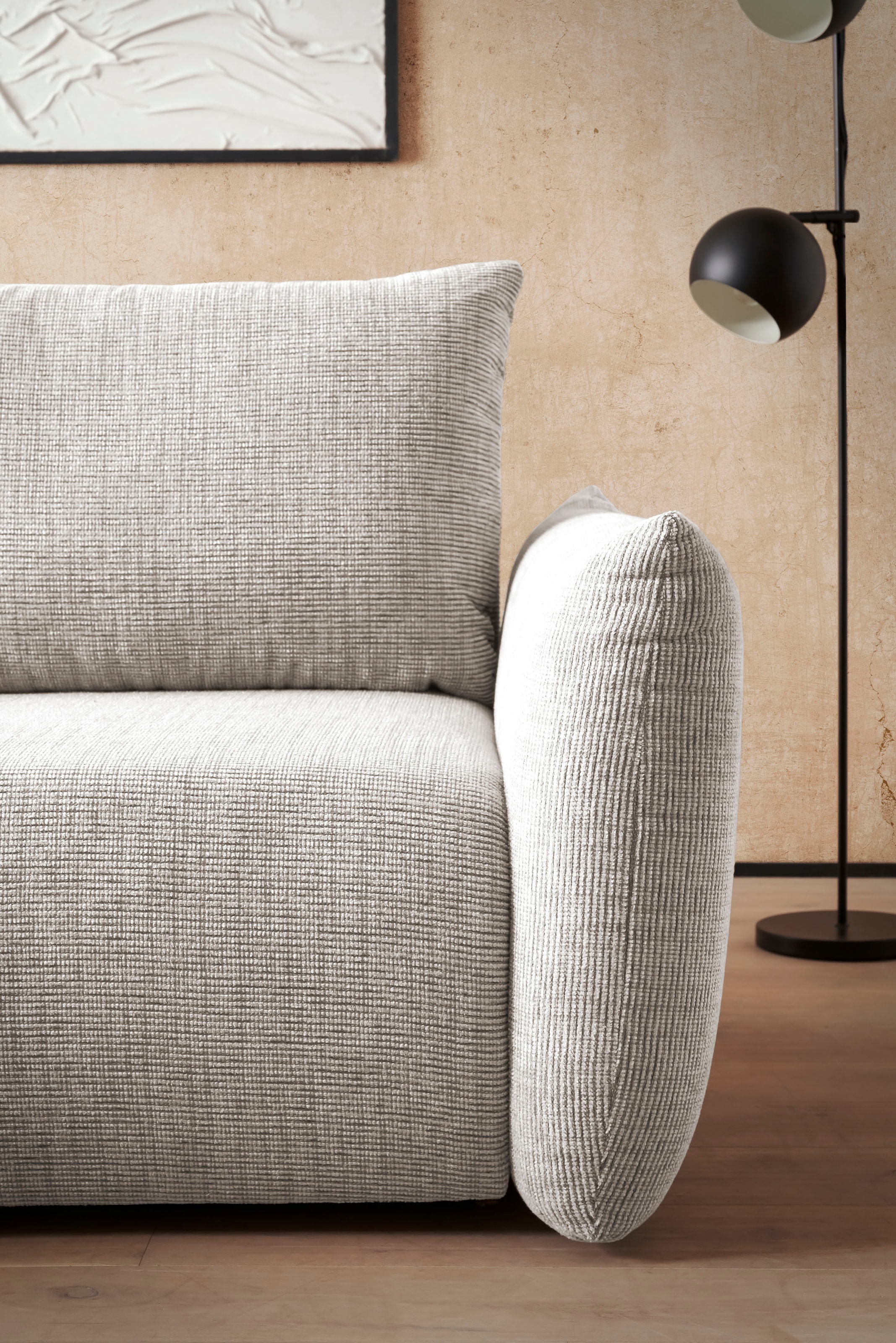 INOSIGN Ecksofa »MAVAS Schlafsofa mit Bettkasten, L-Form,«, ca.257/127cm (Liegefläche 212/145 cm), Cord, Chenille, Struktur