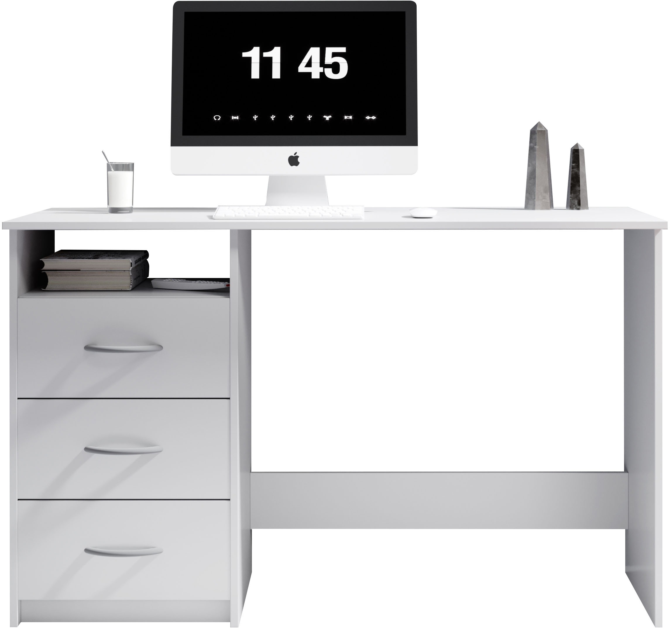 Thumbnail - BEGA OFFICE Schreibtisch "Adria, Computertisch,", Schubkästen rechts oder links montierbar, Breite 123 cm