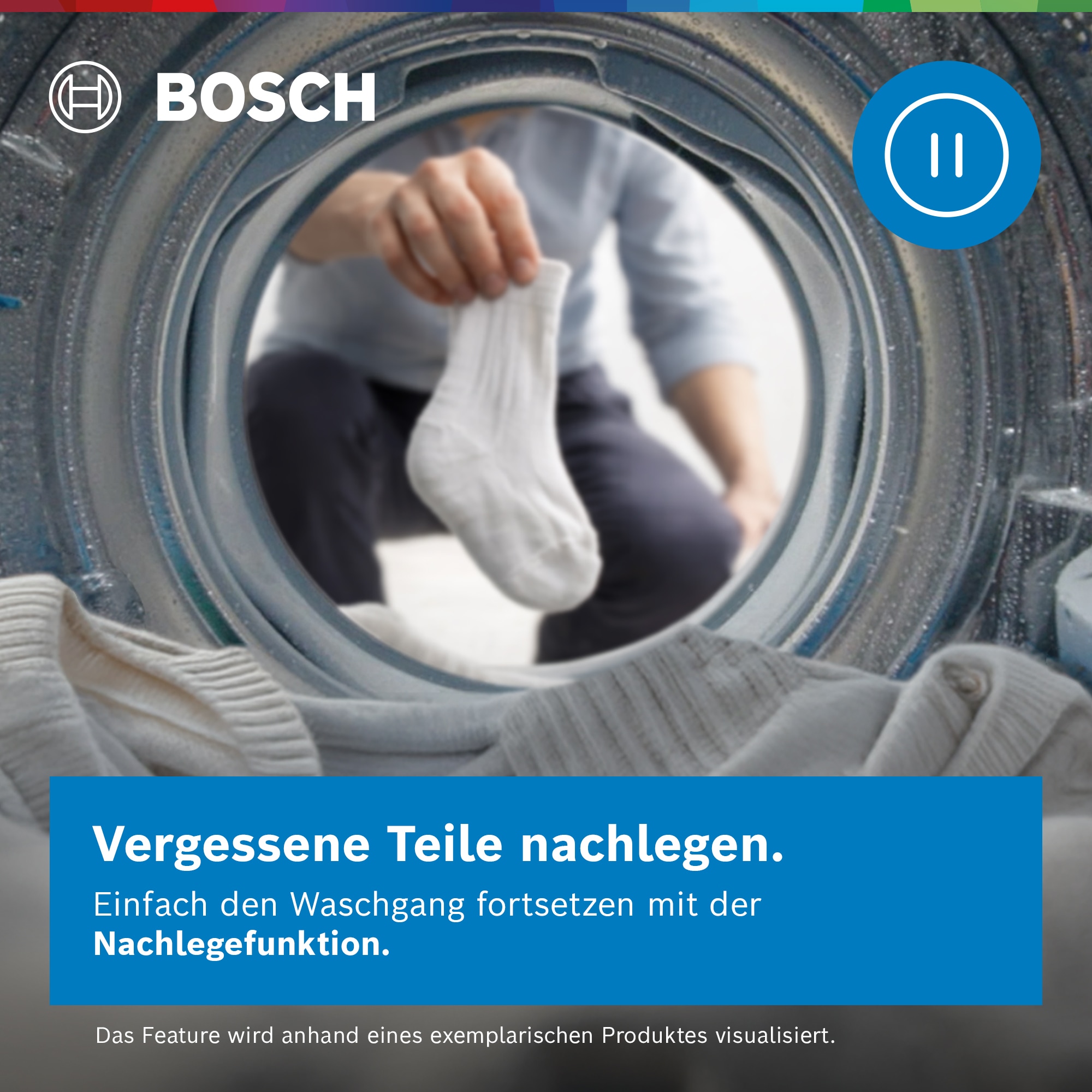 BOSCH Waschmaschine Serie 4 »WAN28225« 8 kg 1400 U/min Knitter-Programm Iron Assist, Speed Perfect, Nachlegefunktion