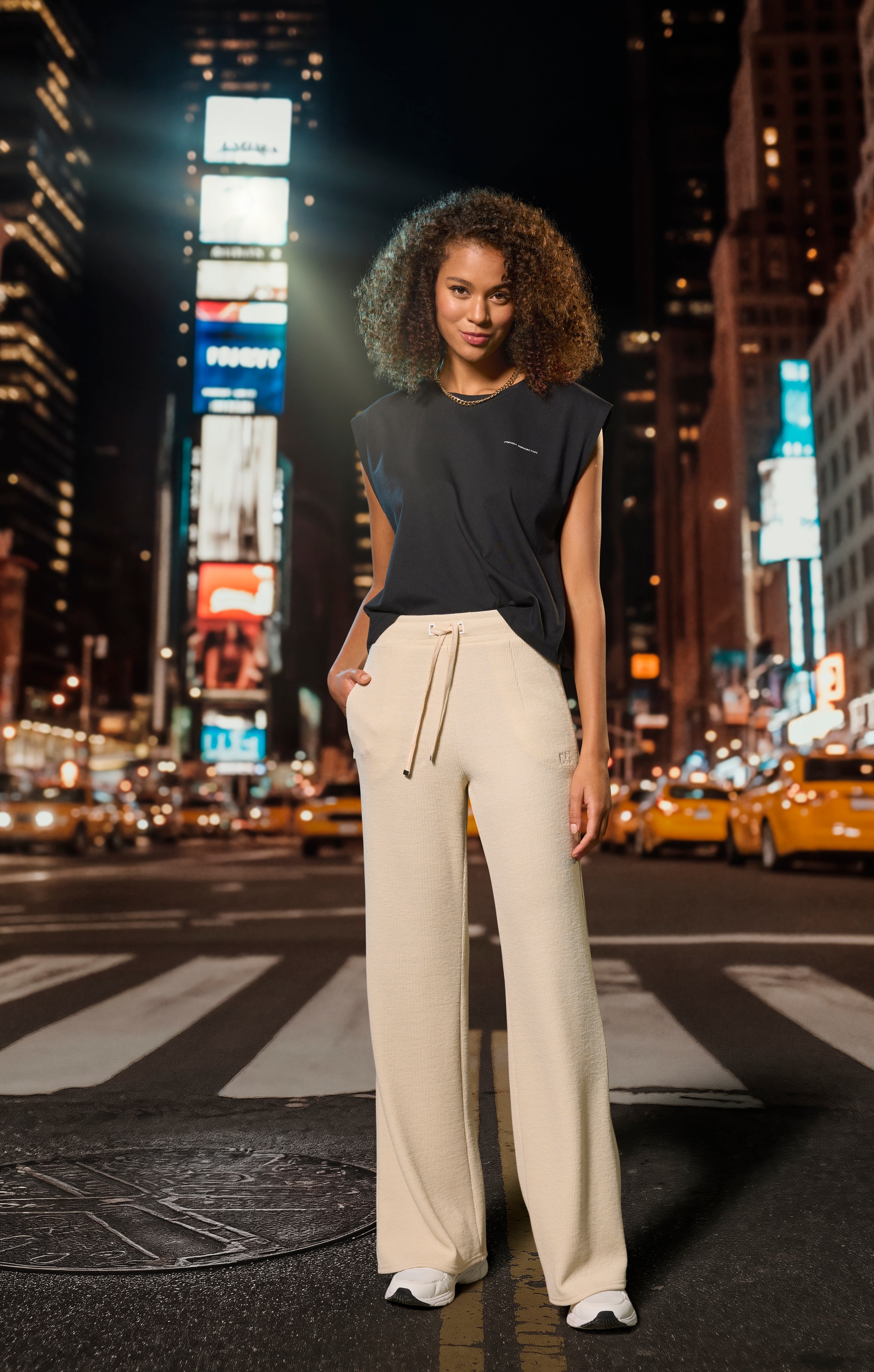 Thumbnail - French Connection Loungepants in gerippter Strickoptik