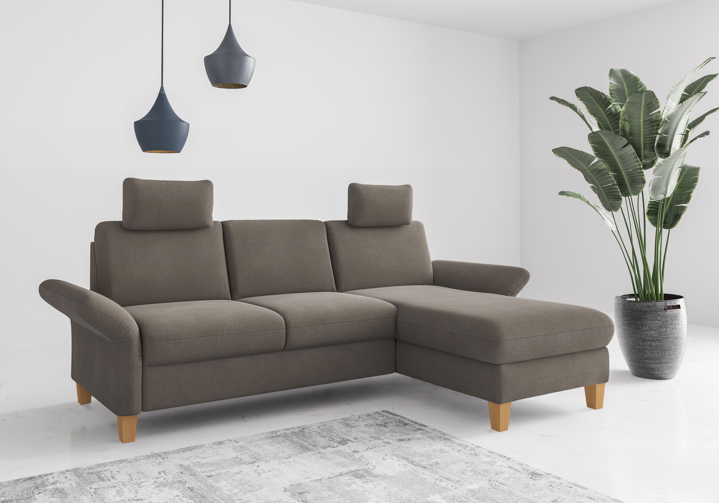 Home affaire Ecksofa "Rochelle", wahlweise mit Armlverstellung, Klappbett m günstig online kaufen