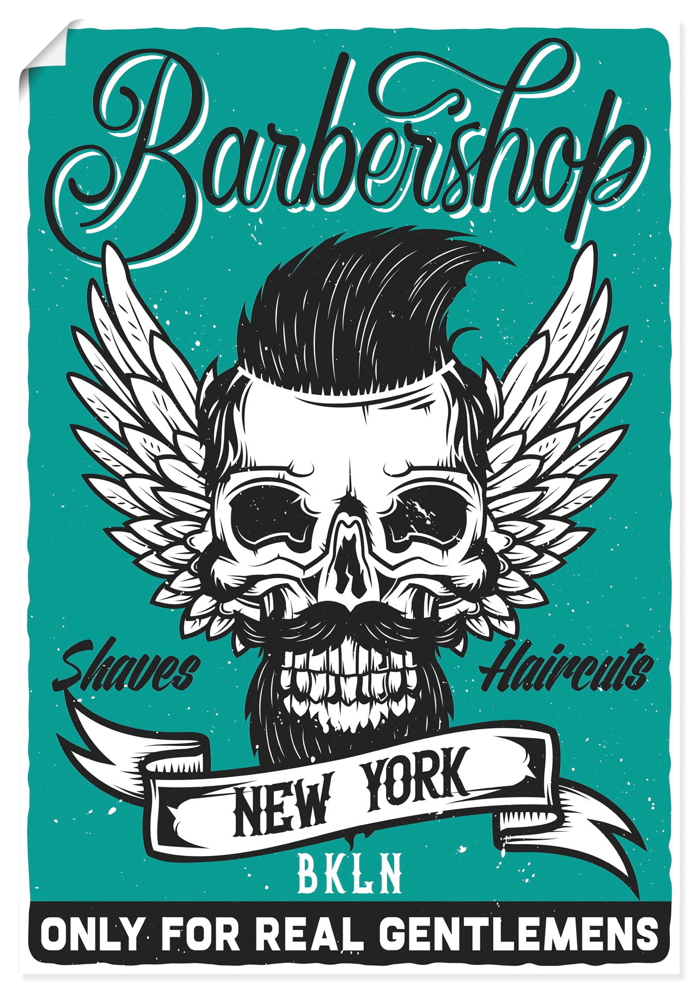 Artland Wandbild "Barbershop Plakat 2" 1 Stk. tlg. als Alubild, Leinwandbild, Poster, Wandaufkleber in verschied. Größen