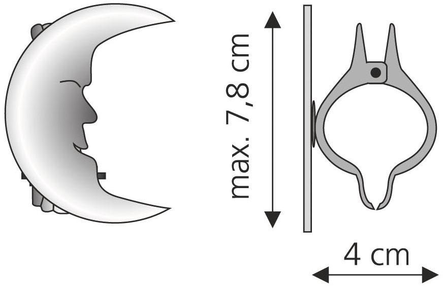 Liedeco Dekoklammer »Mond«, (Packung, 2 St.), für Gardinen, Vorhänge