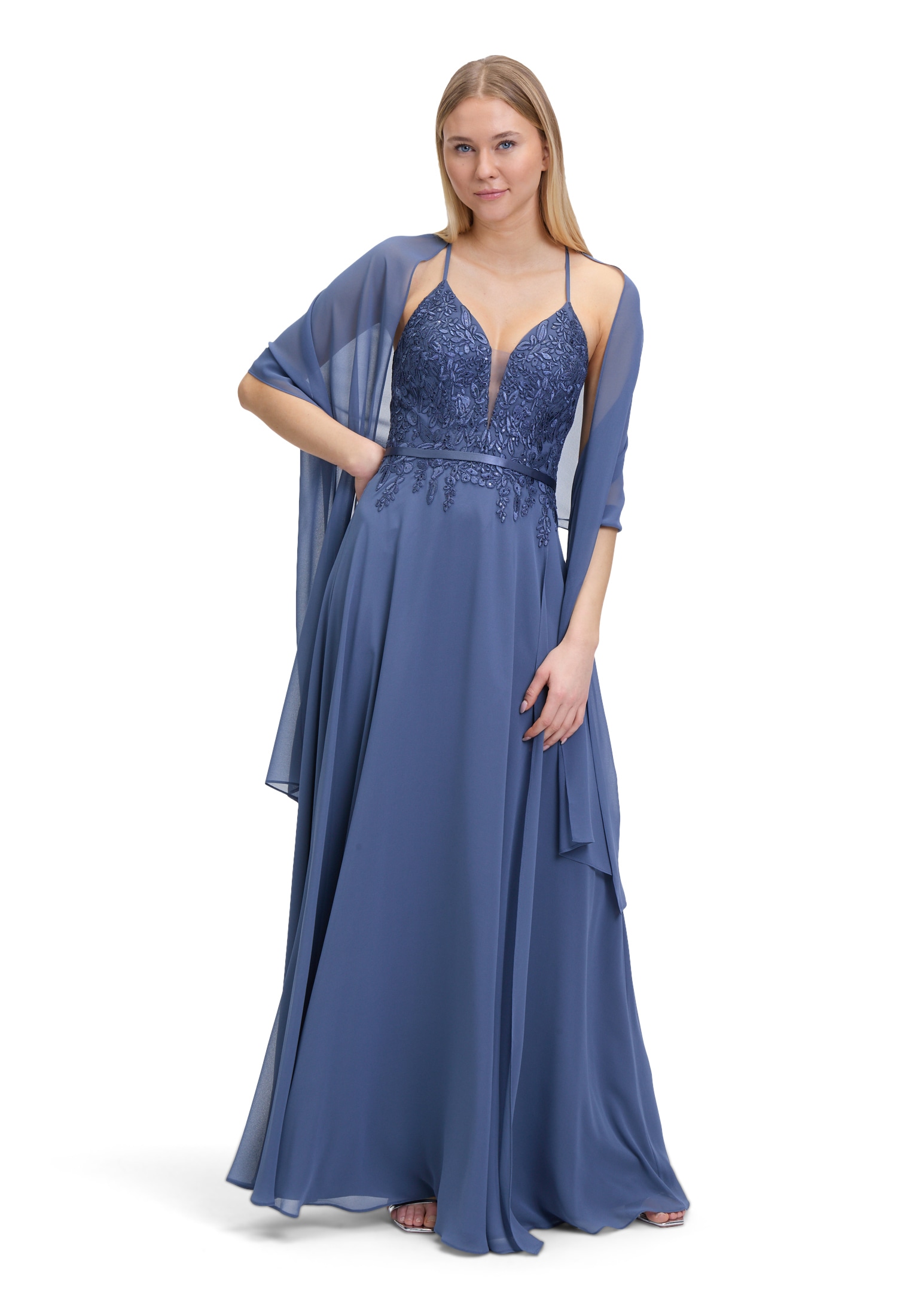 Vera Mont Multifunktionstuch "Vera Mont Damen Chiffonstola schmal geschnitt günstig online kaufen