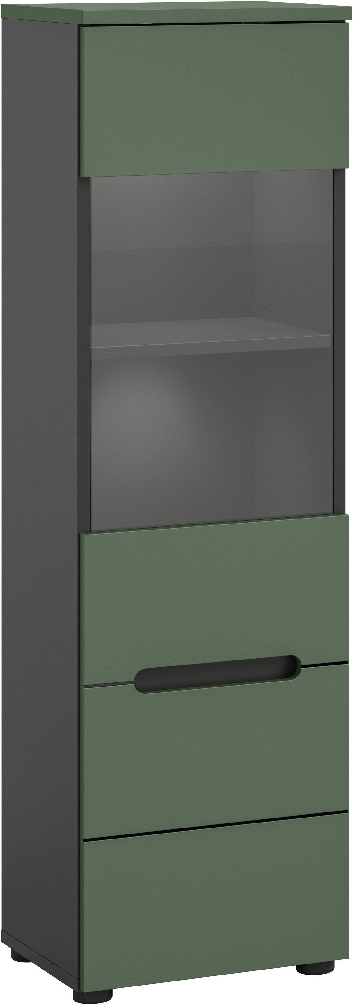 Home affaire Vitrine "REHAT, TOPSELLER, Höhe 125 cm, 1 Glastür, 1 Böden, 3 Fächer" stehend und hängend montierbar, 1 Stk. tlg. Vitrinenschrank, Schrank, Glasvitrine, Wohnzimmervitrine