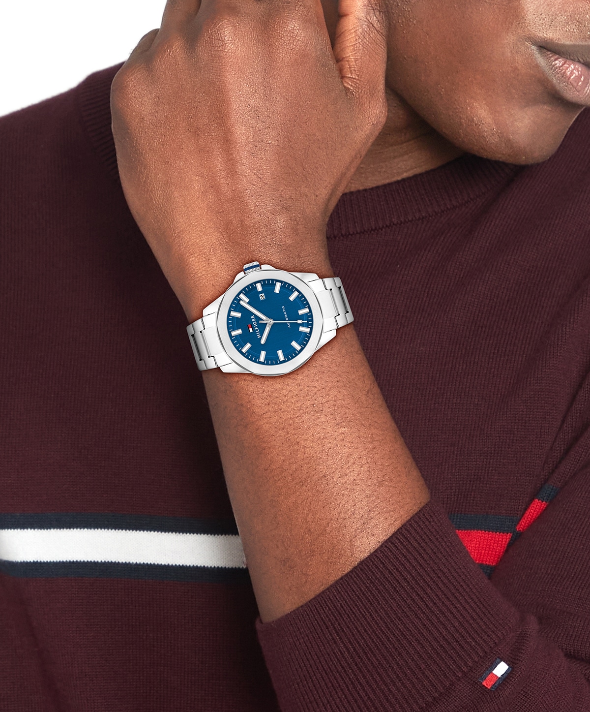 Tommy Hilfiger Automatikuhr »LARS« Armbanduhr, Herrenuhr, Mechanische Uhr, Edelstahlarmband, analog, Tag