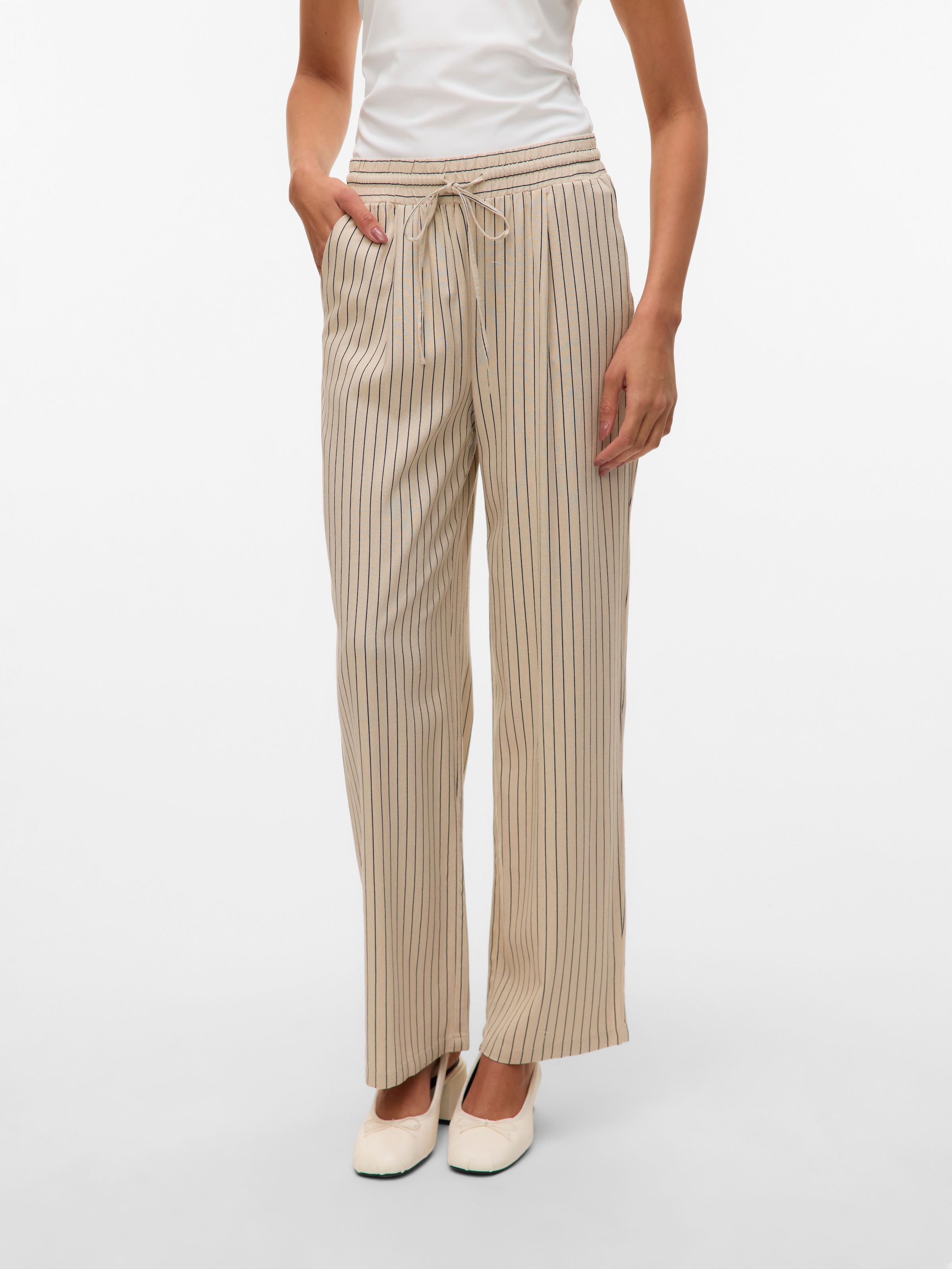 Vero Moda Schlupfhose »VMJESMILO WIDE PANTS GA NOOS«, mit Leinen