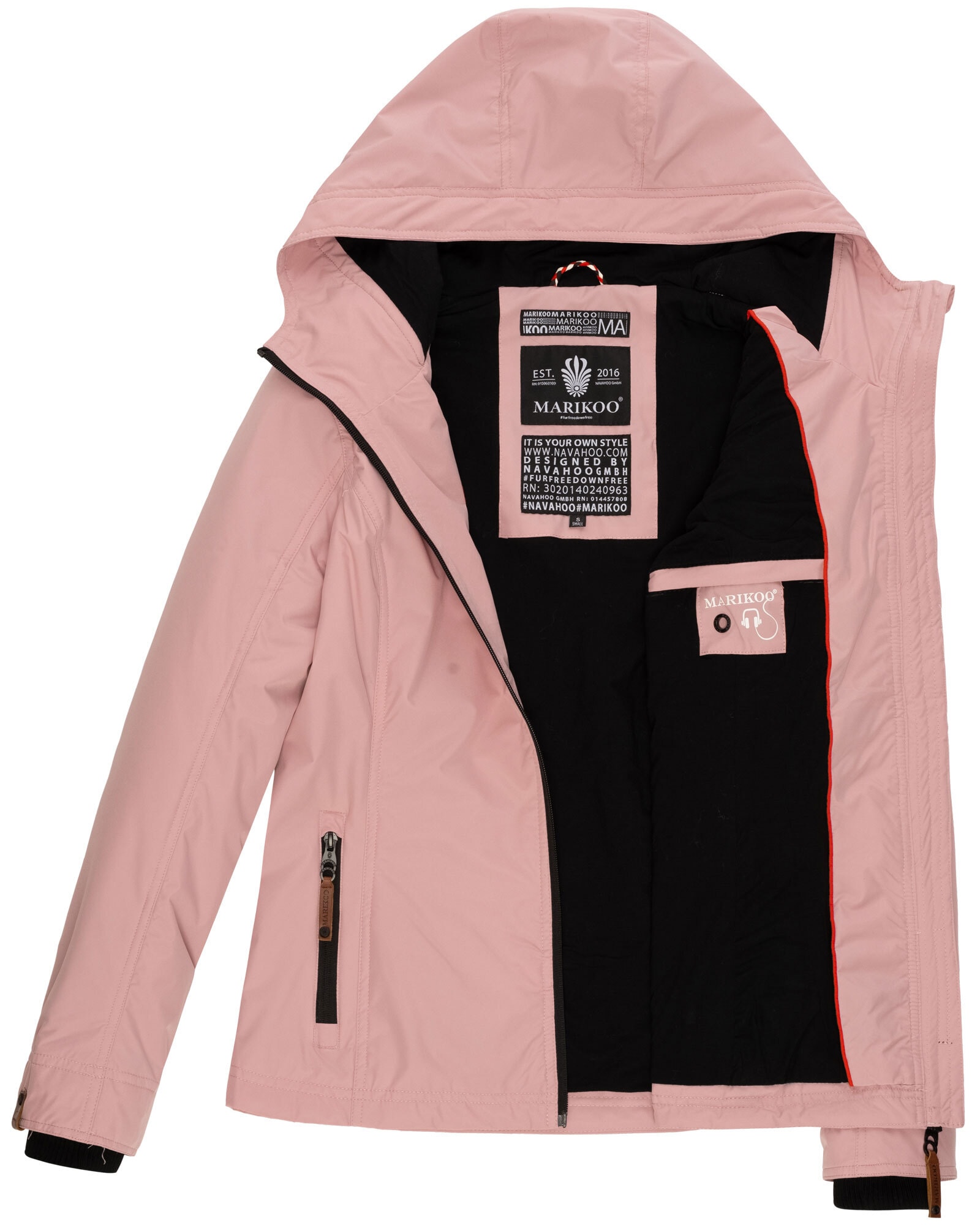 Marikoo Outdoorjacke »Brombeere«, sportliche Übergangsjacke mit Kapuze