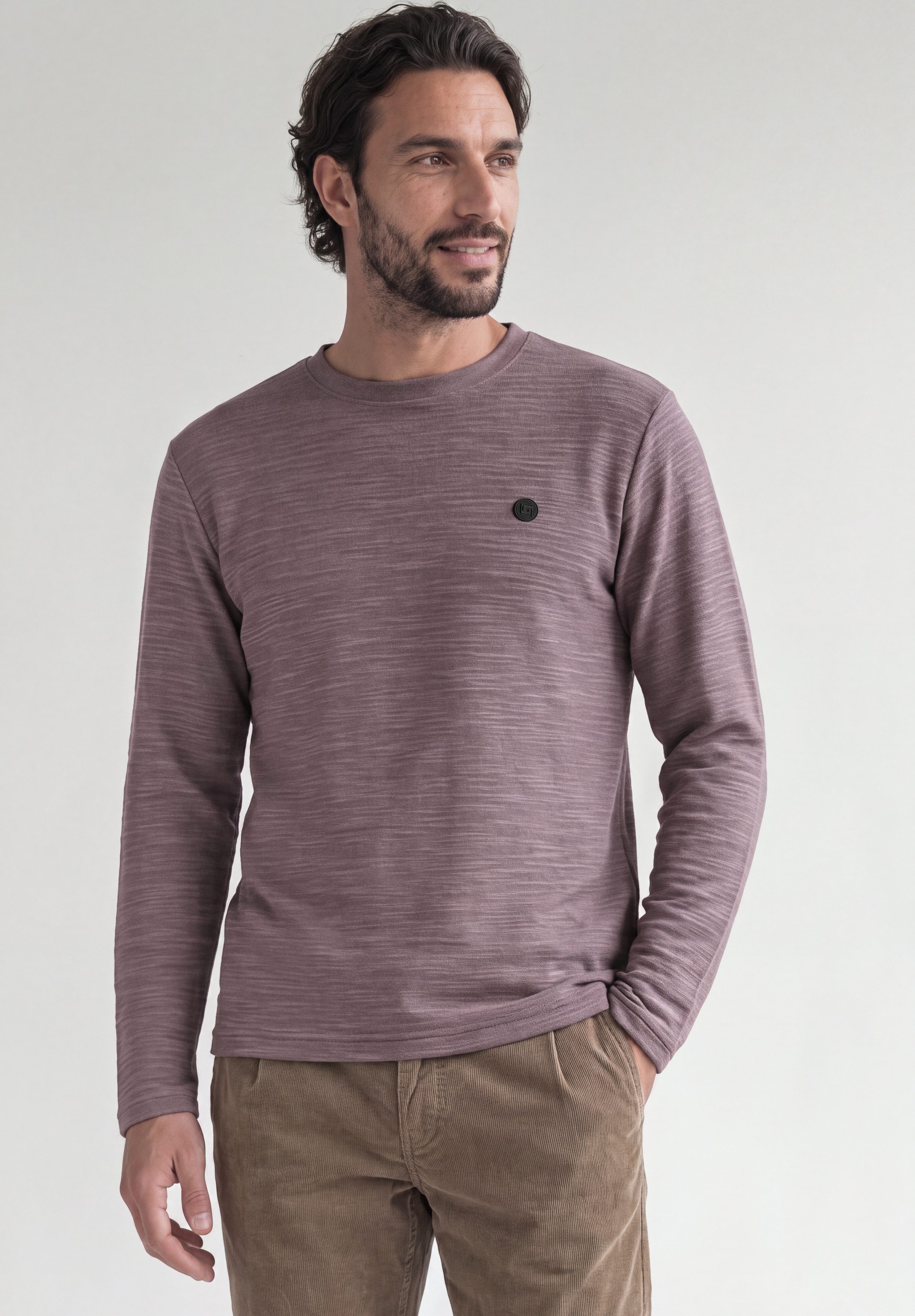 STREET ONE MEN Langarmshirt im soften Baumwoll-Mix