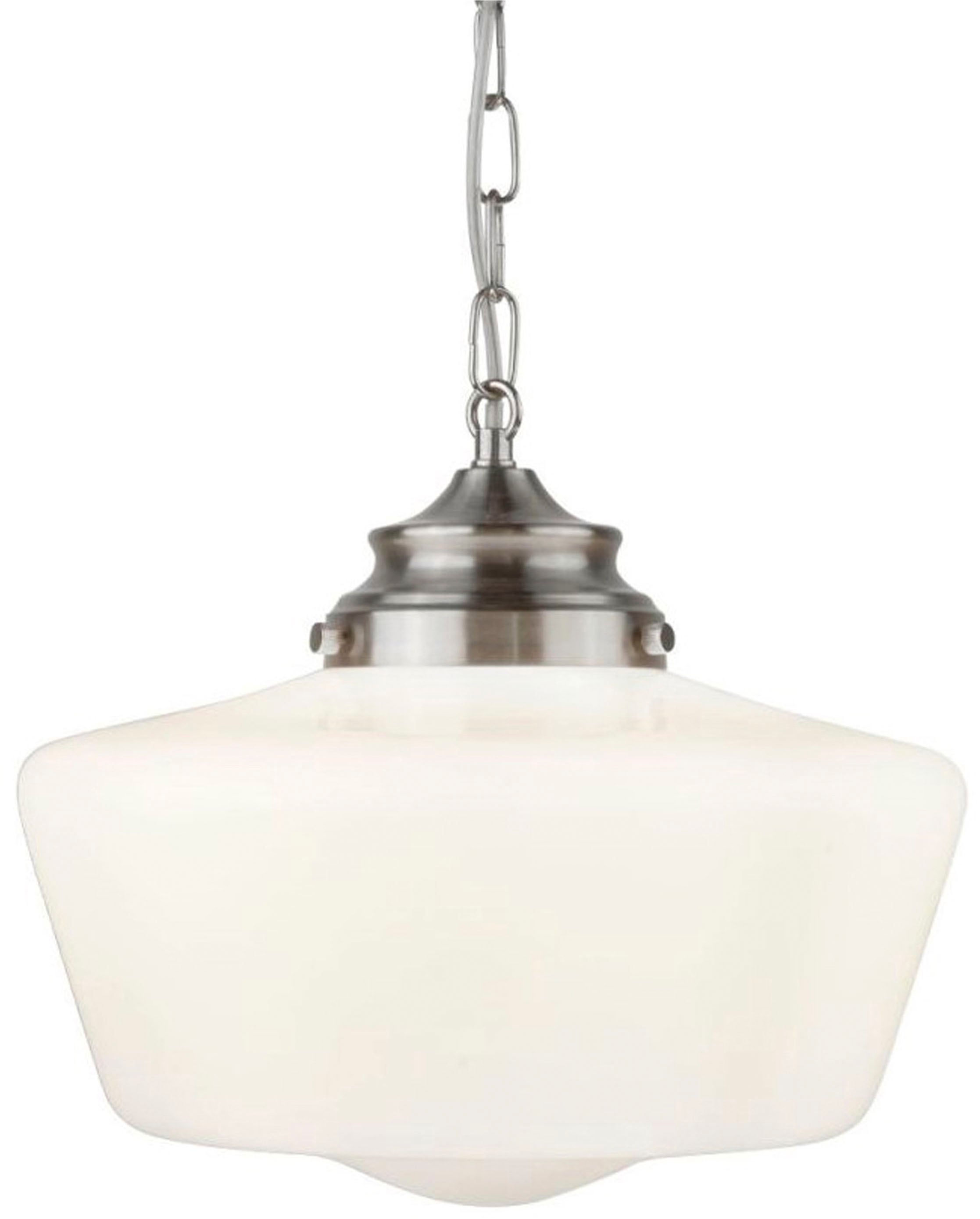 Searchlight Pendelleuchte »Schoolhouse Pendelleuchte - Satinsilber und Opalglas« E27 1 Stk.