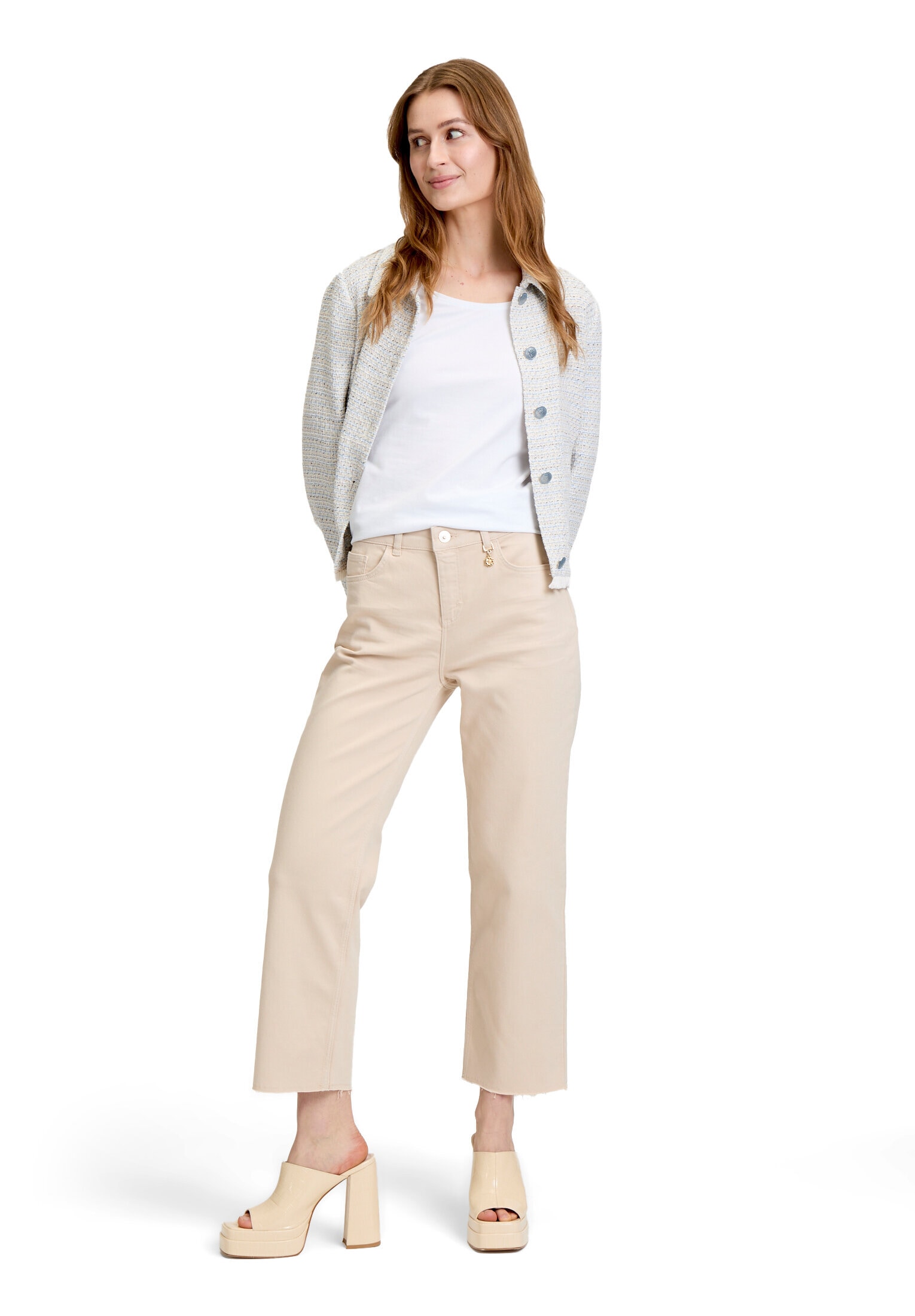 Cartoon Ankle-Jeans »Damen mit offenem Saum«