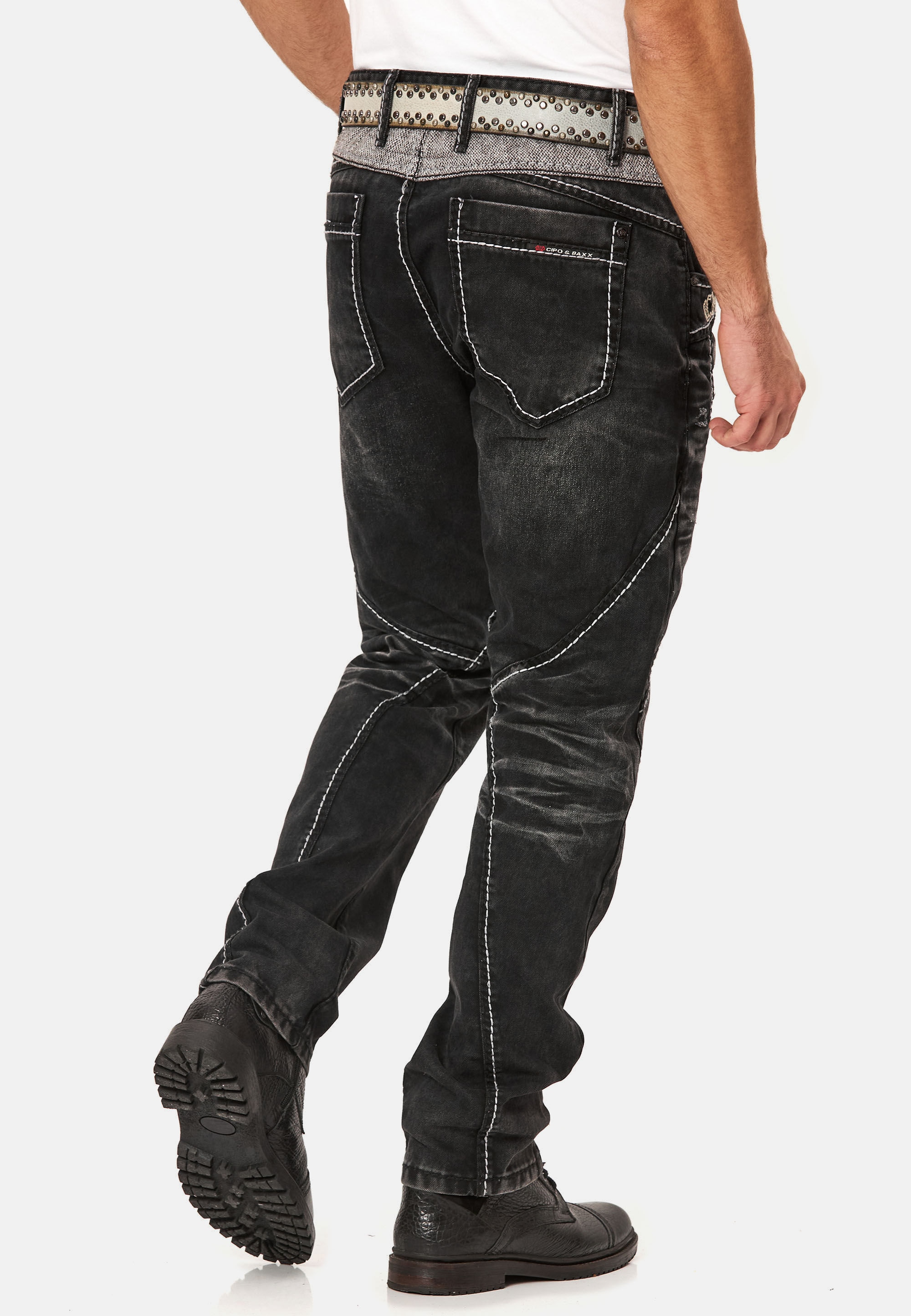 Cipo & Baxx Regular-fit-Jeans »CD917« im Used Look