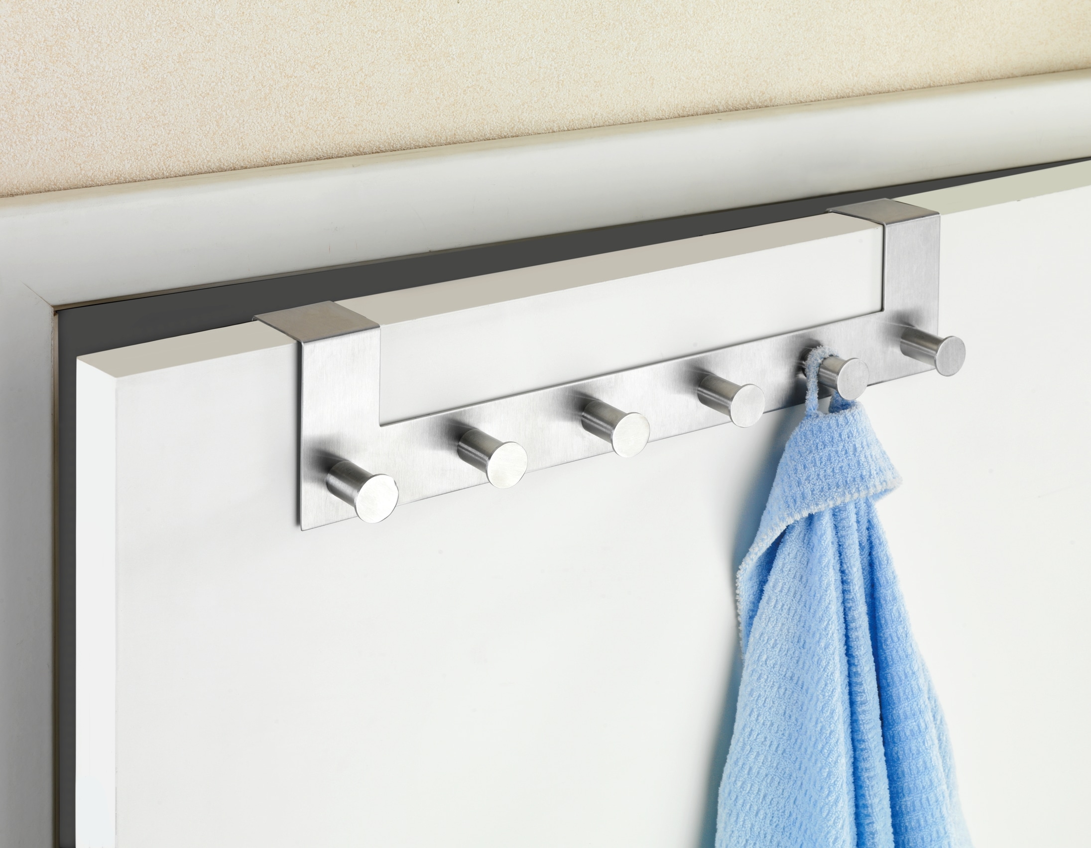 WENKO Türhaken »Modell Celano«, Türgarderobe, Hakenleiste mit 6 Haken, für einen Türfalz von 4 cm