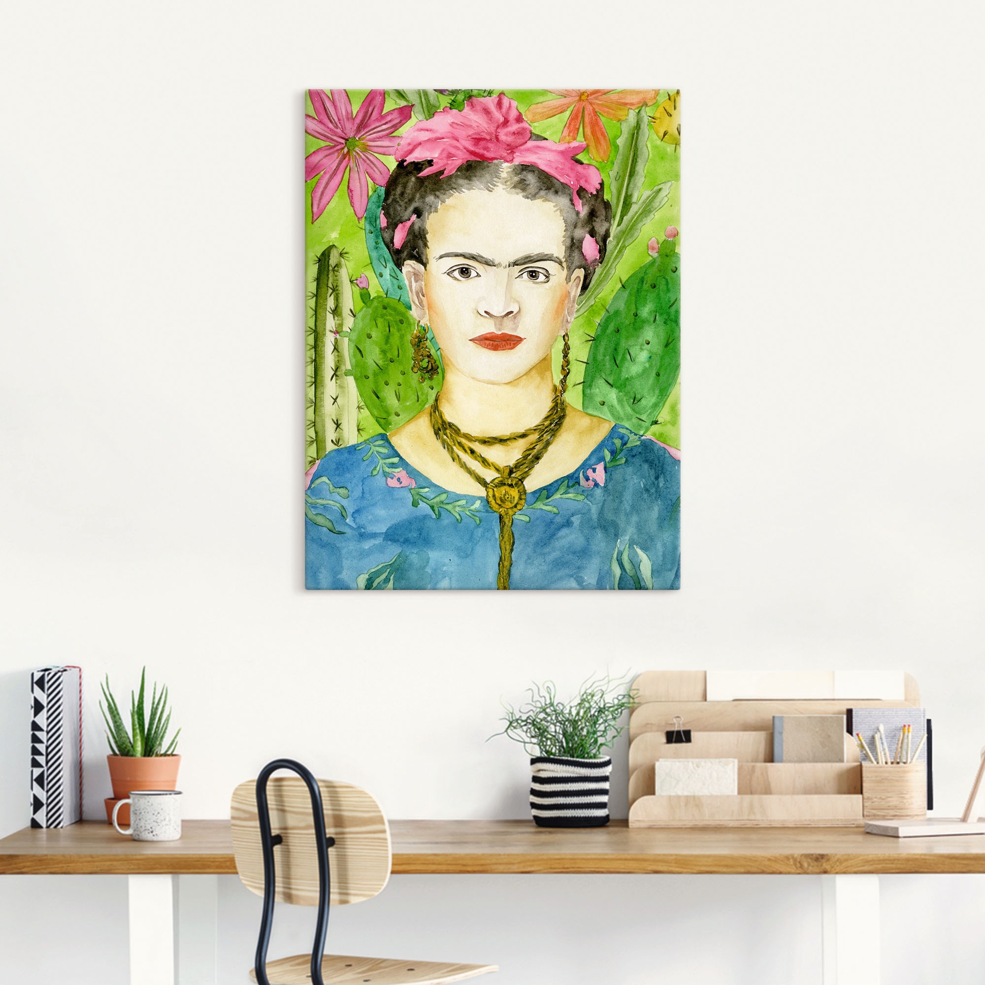 Artland Leinwandbild "Frida Kahlo II" Bilder von Frauen 1 Stk. tlg. auf Hol günstig online kaufen