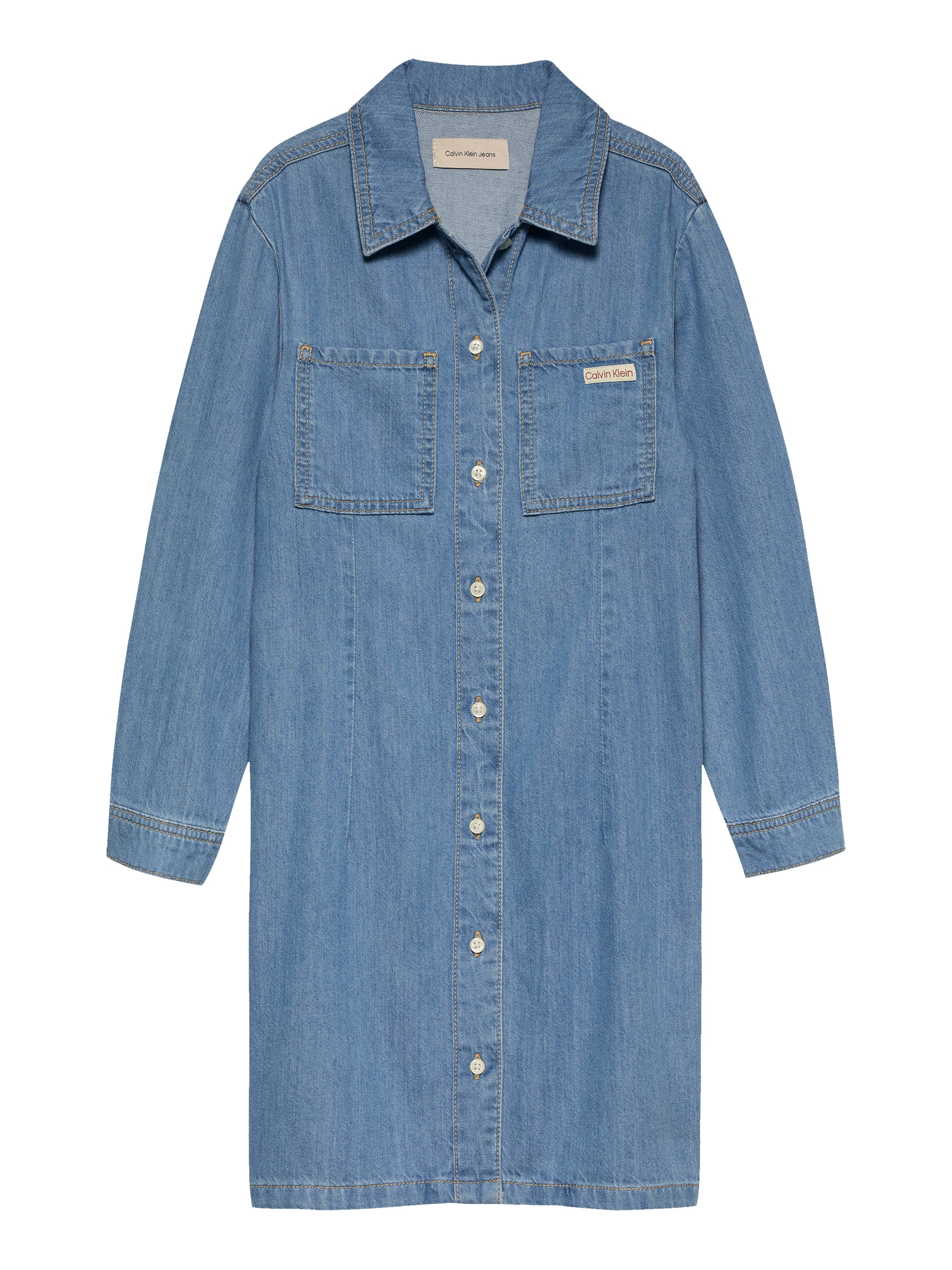 Calvin Klein Jeans Jeanskleid »LT BL TENCEL DENIM SHIRT DRESS«, für Kinder bis 16 Jahre mit Logostickerei