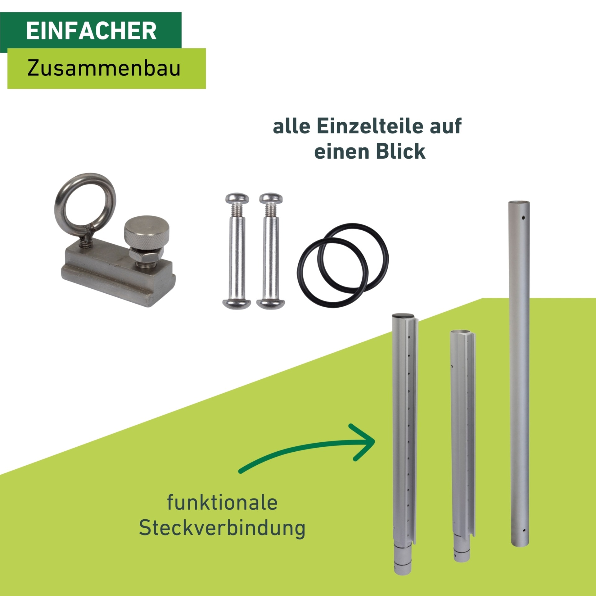 Windhager Sonnensegelmast »Premium« höhenverstellbares Gleitschienensystem