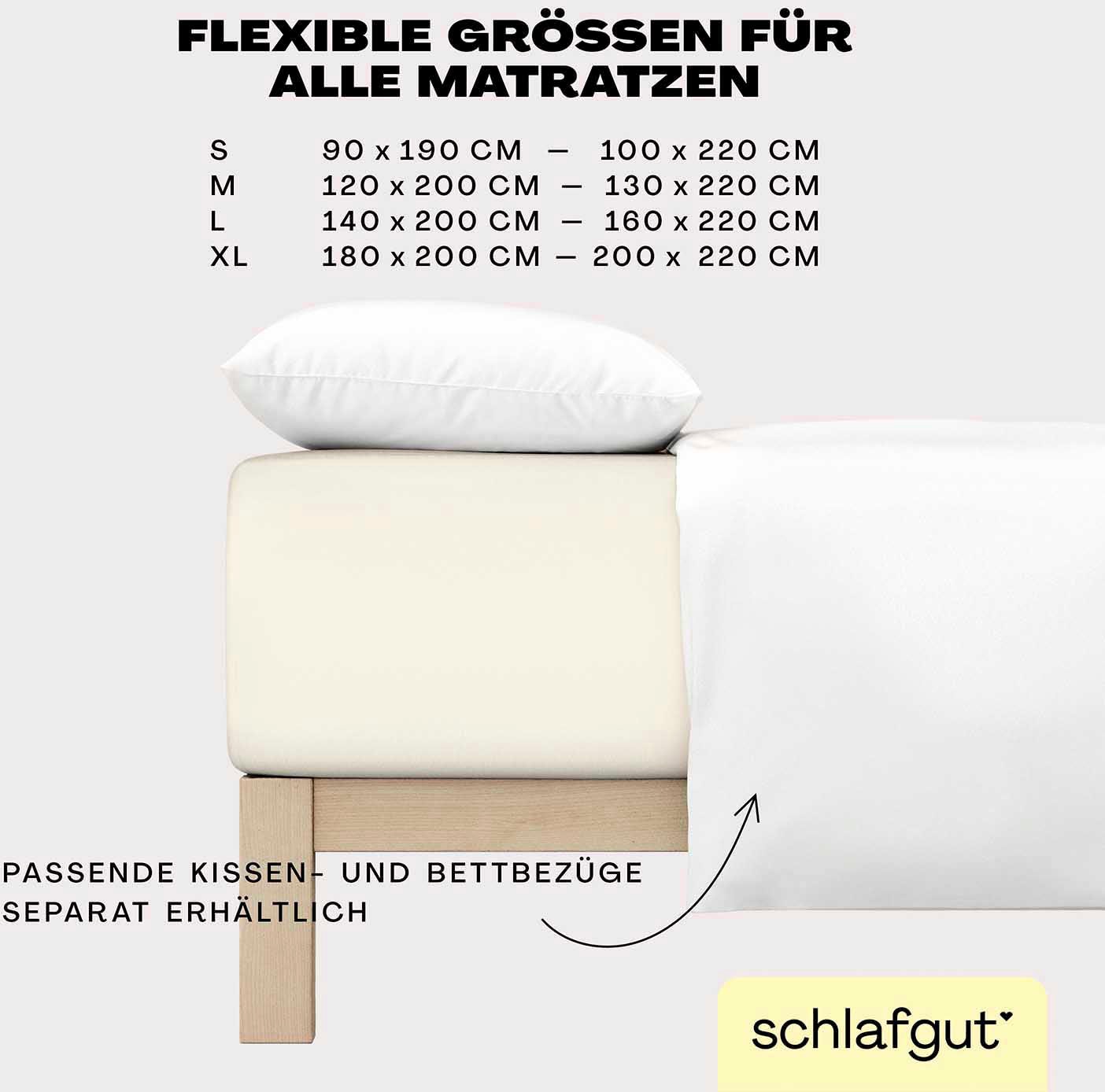 Schlafgut Spannbettlaken »EASY Jersey Elasthan Boxspring«, MADE IN GREEN by OEKO-TEX®