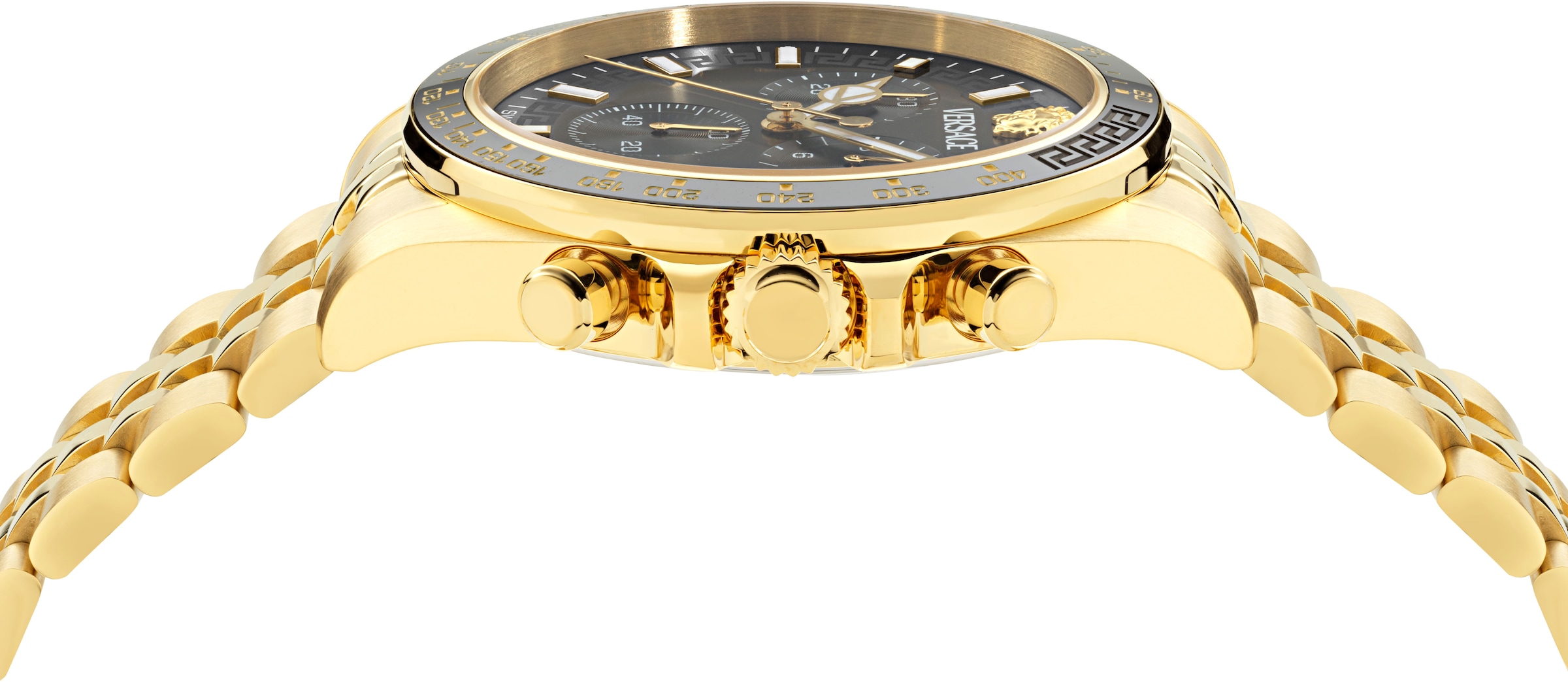 Versace Chronograph »GRECA CHRONO WAVE«, Quarzuhr, Armbanduhr, Herrenuhr, Swiss Made, Edelstahlarmband, analog