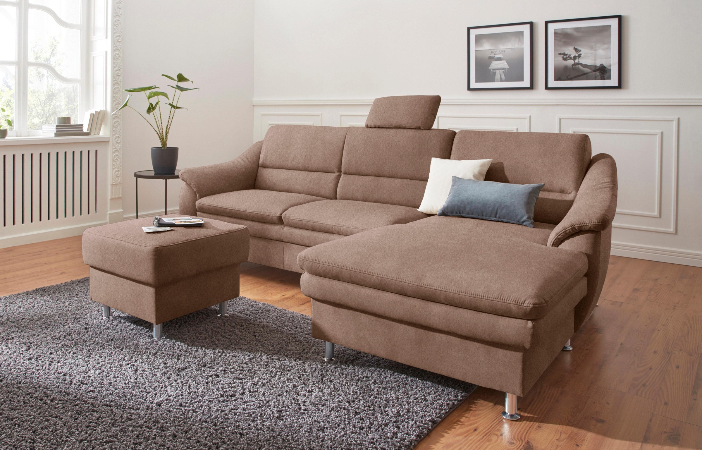 sit&more Ecksofa "Cardoso L-Form", mit Federkern, wahlweise mit Bettfunktion