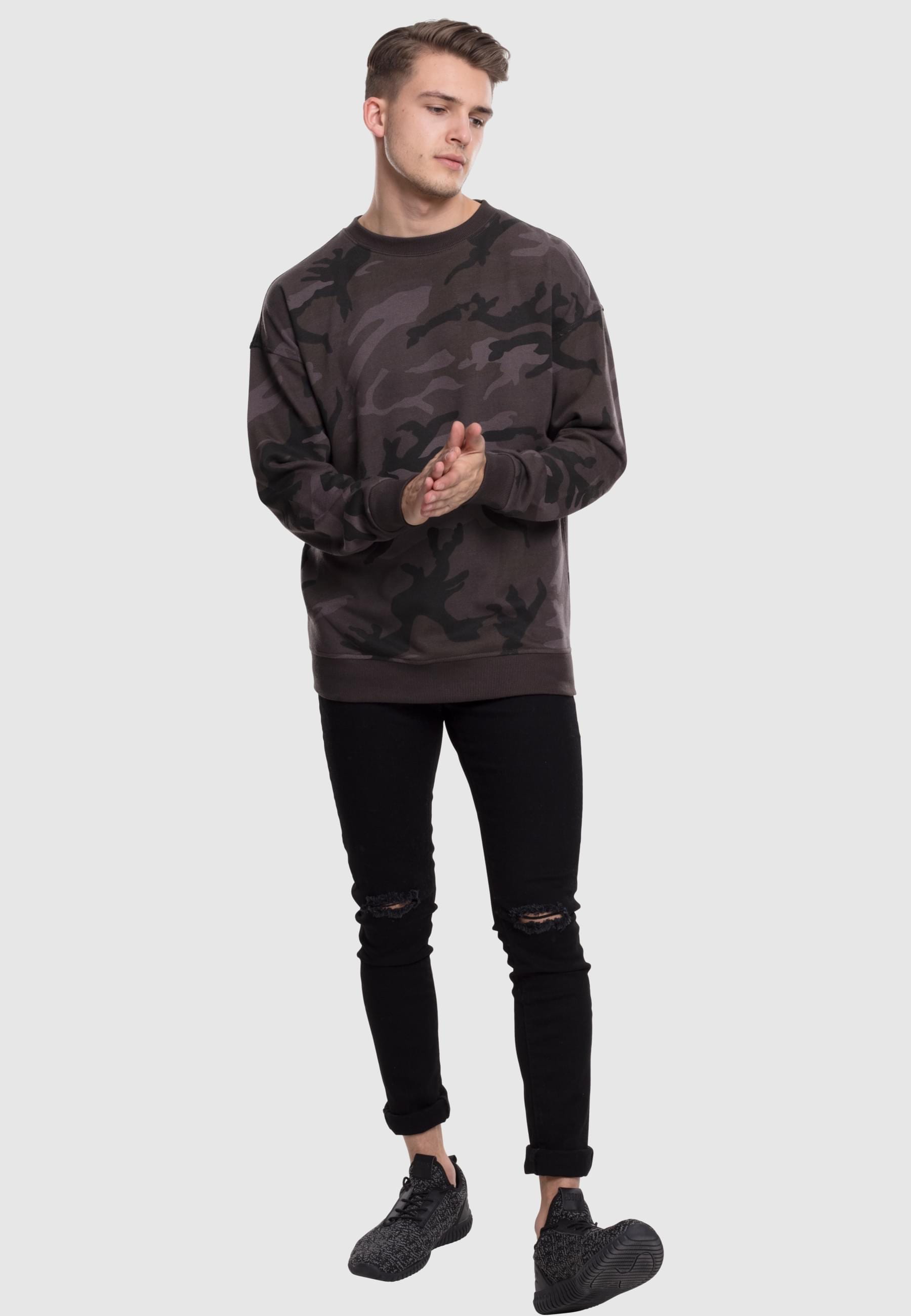 URBAN CLASSICS Rundhalspullover »Urban Classics Herren Camo Crewneck«, (1 tlg.)