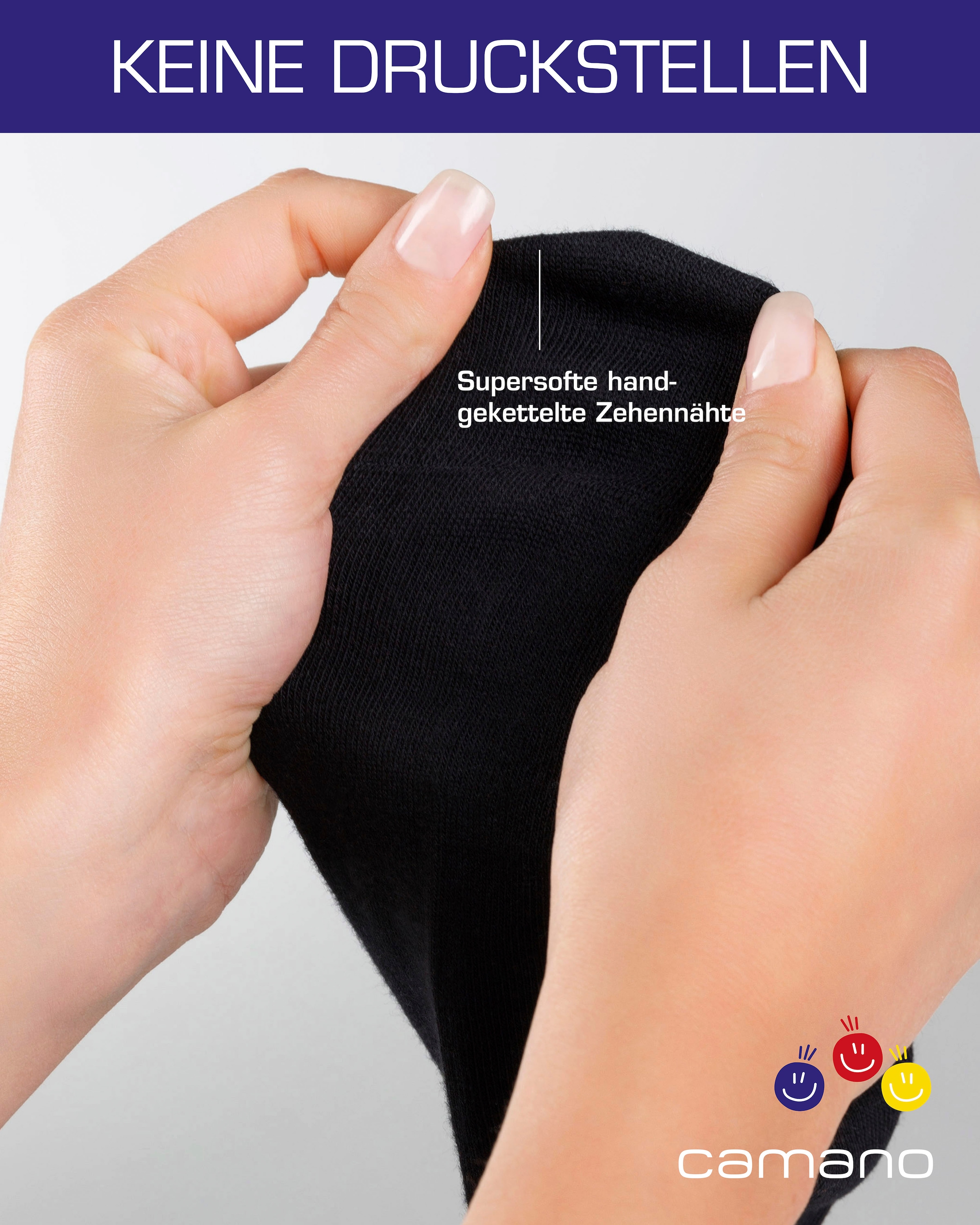 Camano Socken »ca-soft«, (6 Paar), mit Komfortbund und gepolsterten Zehen-/Fersenbereich