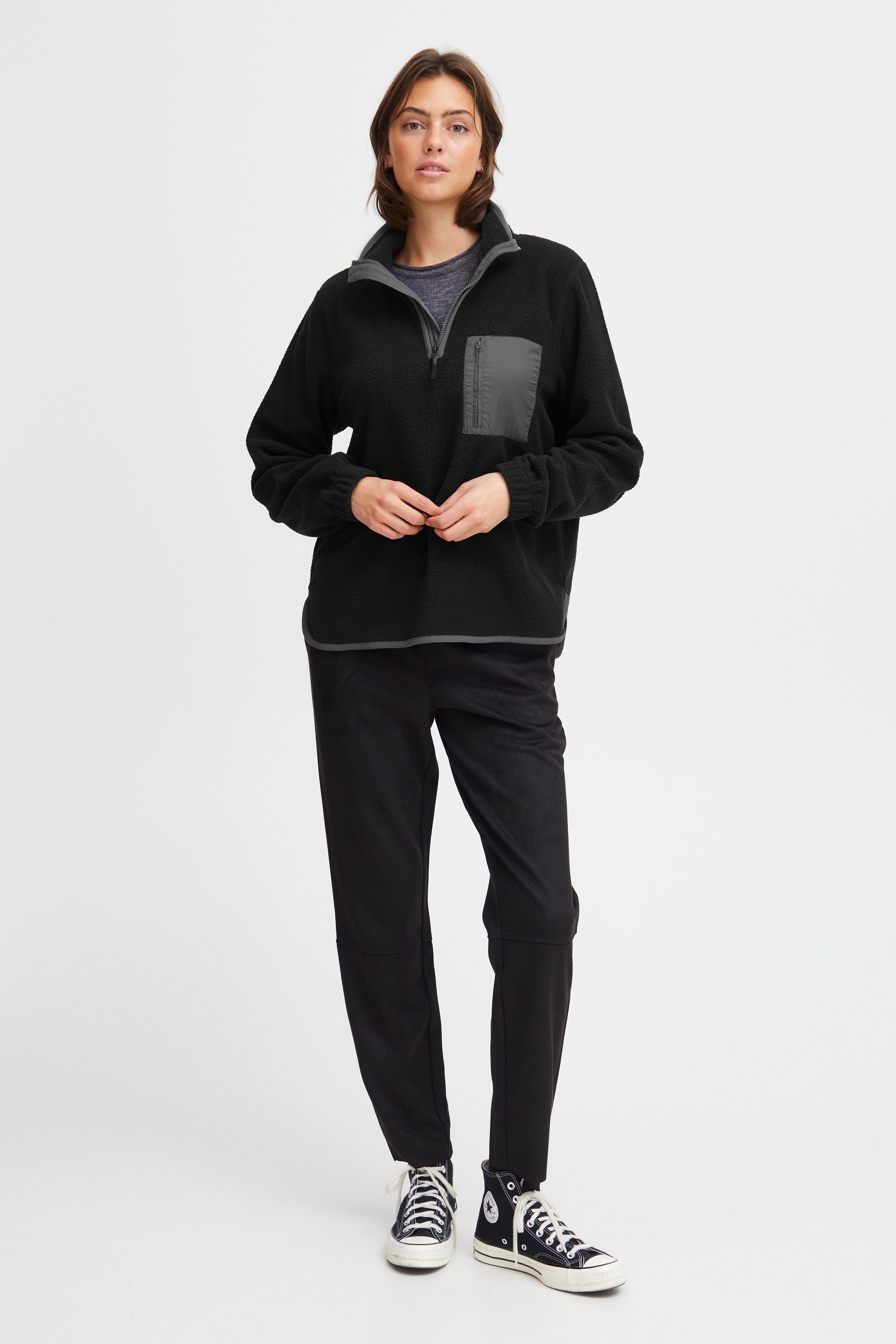 Sweater OXMO "Troyer OXPiala", Damen, Gr. S, schwarz, Obermaterial: 100% Polyester PES., Pullover Sweater 2