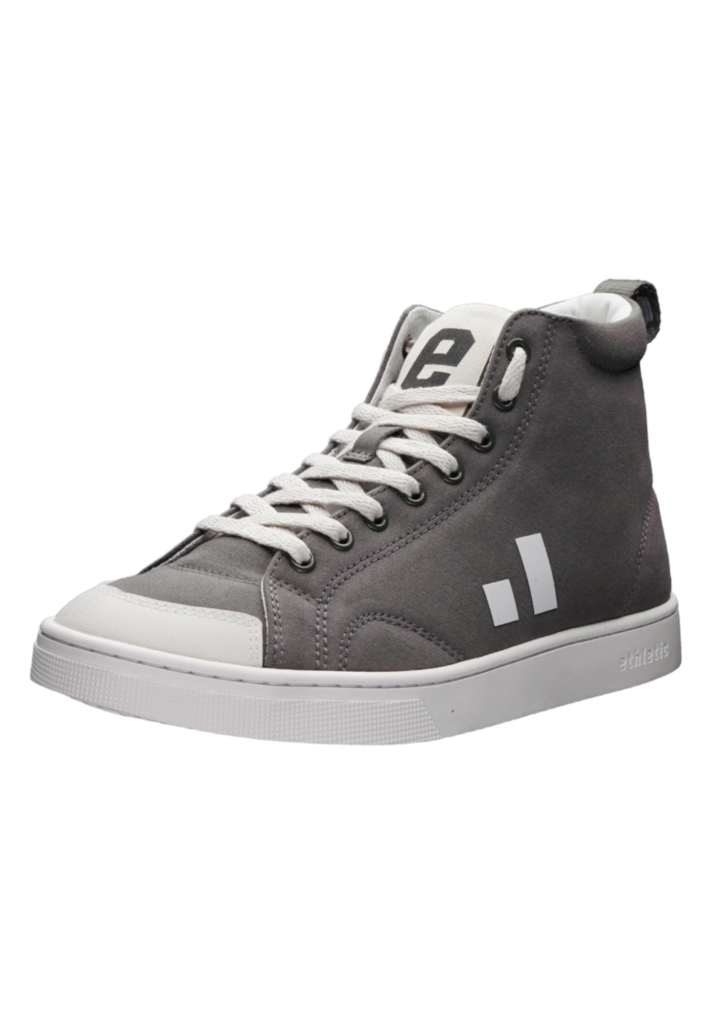 Sneaker ETHLETIC "Active Hi Cut", Herren, Gr. 42, grau (donkey grau, just weiß), Obermaterial: 100% Baumwolle; Futter: 100% Baumwolle; Decksohle: 100% Baumwolle; Sohle: 100% Naturkautschuk, Schuhe Sneaker, Keine Angabe