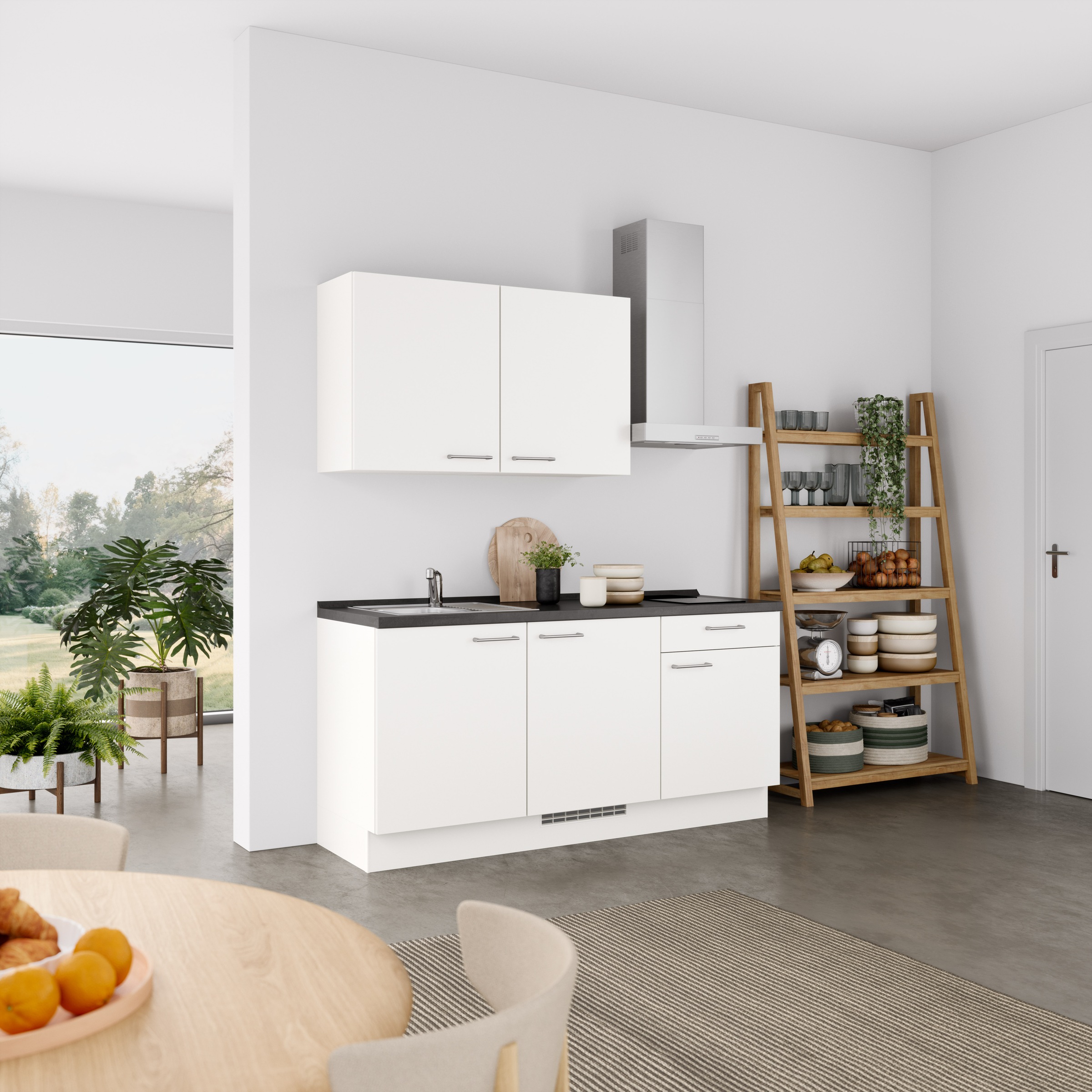 nobilia® Küchenzeile »"Laser I",Ausrichtung wählbar, Breite 180 cm«, vormontiert, wahlw. mit unterschiedlichen E-Geräten-Sets