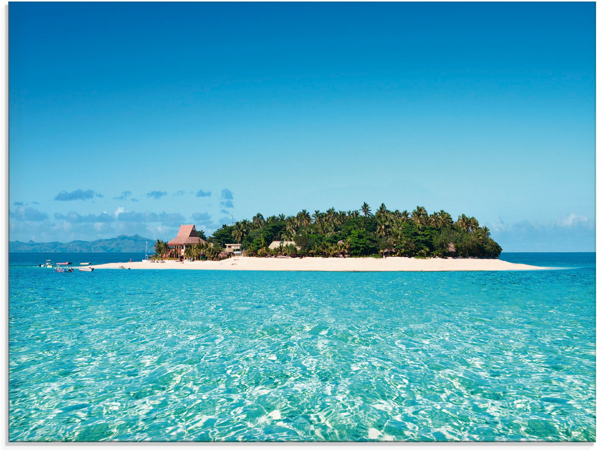 Artland Glasbild "Verblüffende Fiji Insel und klares Meer" Gewässer 1 Stk. tlg. in verschiedenen Größen