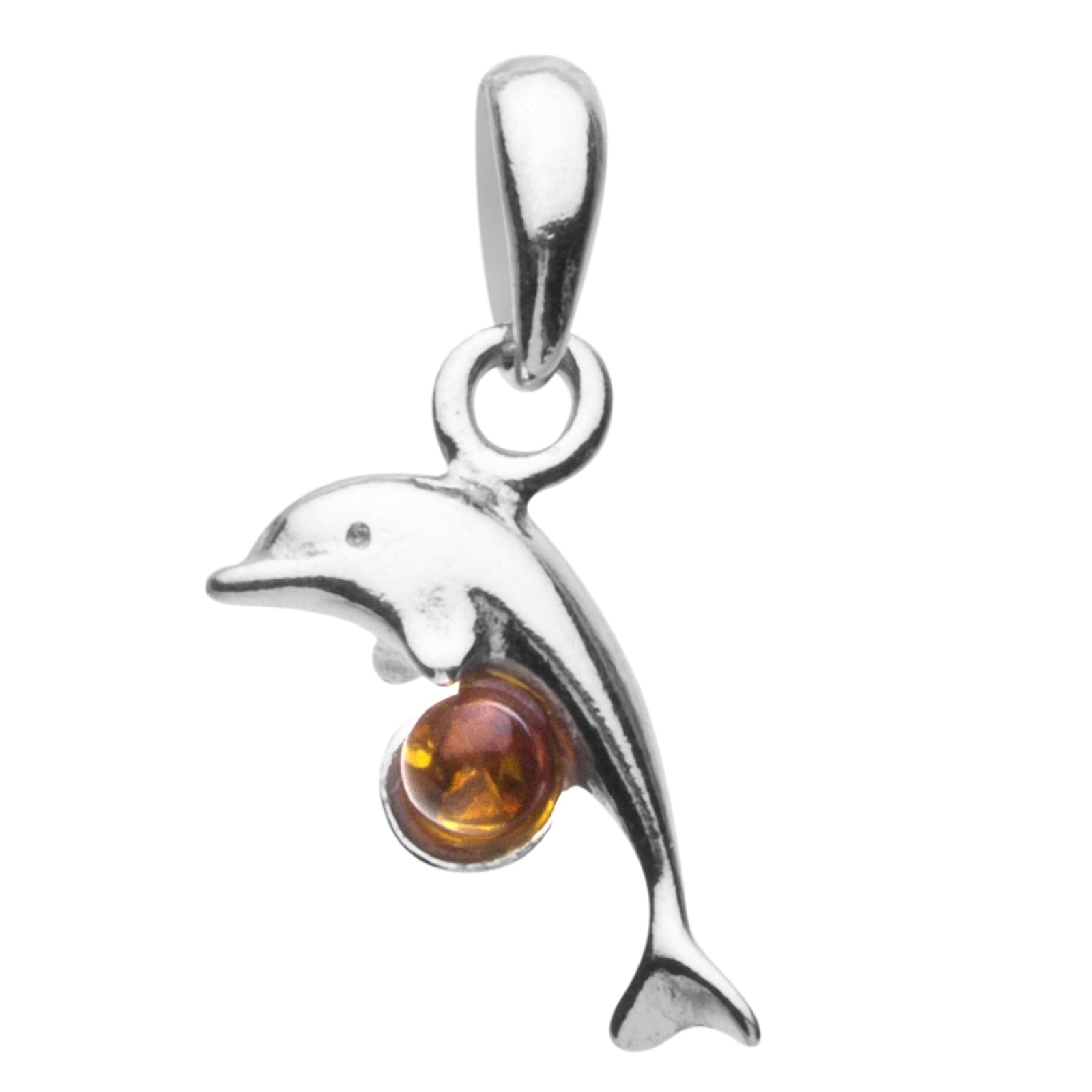 Ostsee-Schmuck Delphin Pendant Silver 925 Amber Size 25