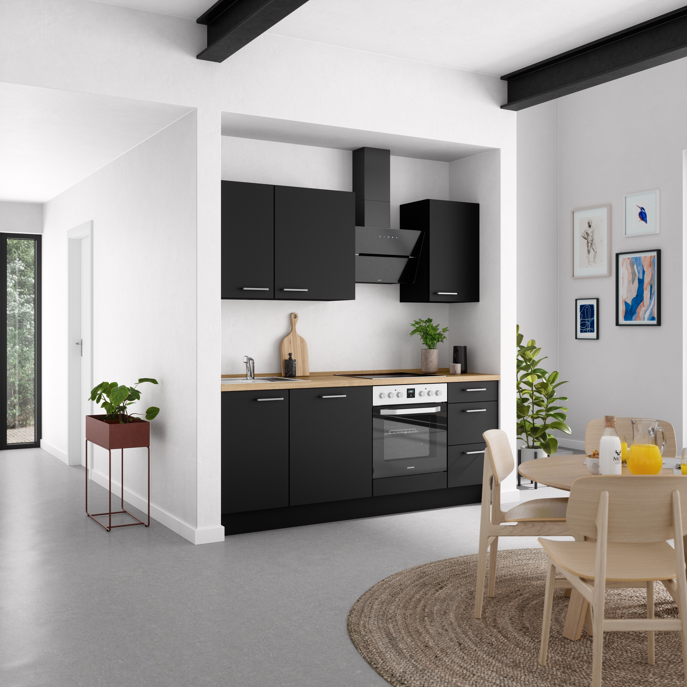 nobilia® Küchenzeile »"Touch II"«, vormontiert, Ausrichtung wählbar, Breite 210 cm, wahlw. mit E-Geräten