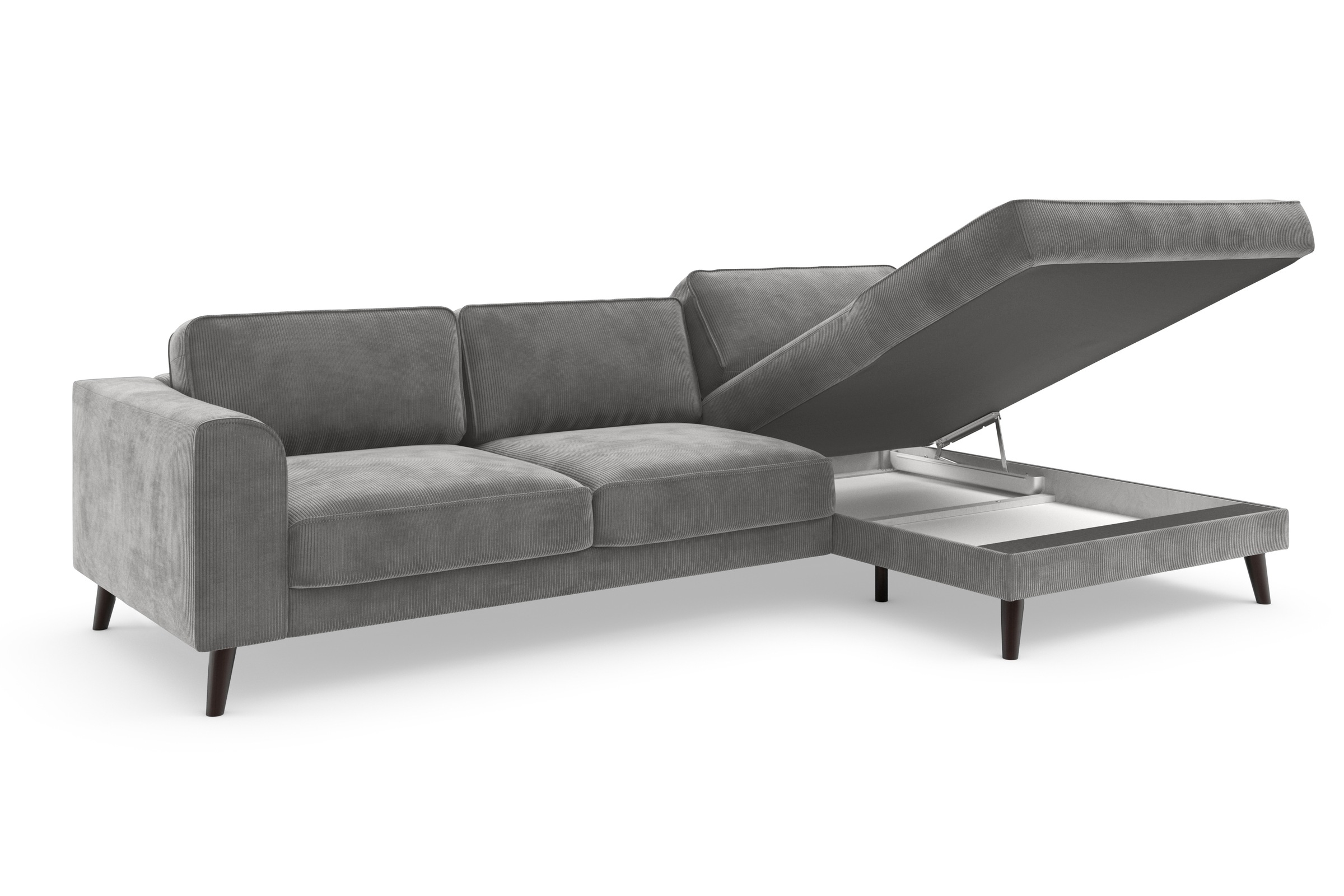TRENDMANUFAKTUR Ecksofa »Lumber Jack, elegantes Designsofa, zeitlos modern, hoher Sitzkomfort«, wahlweise mit Bettfunktion u. Bettkasten, L-Form