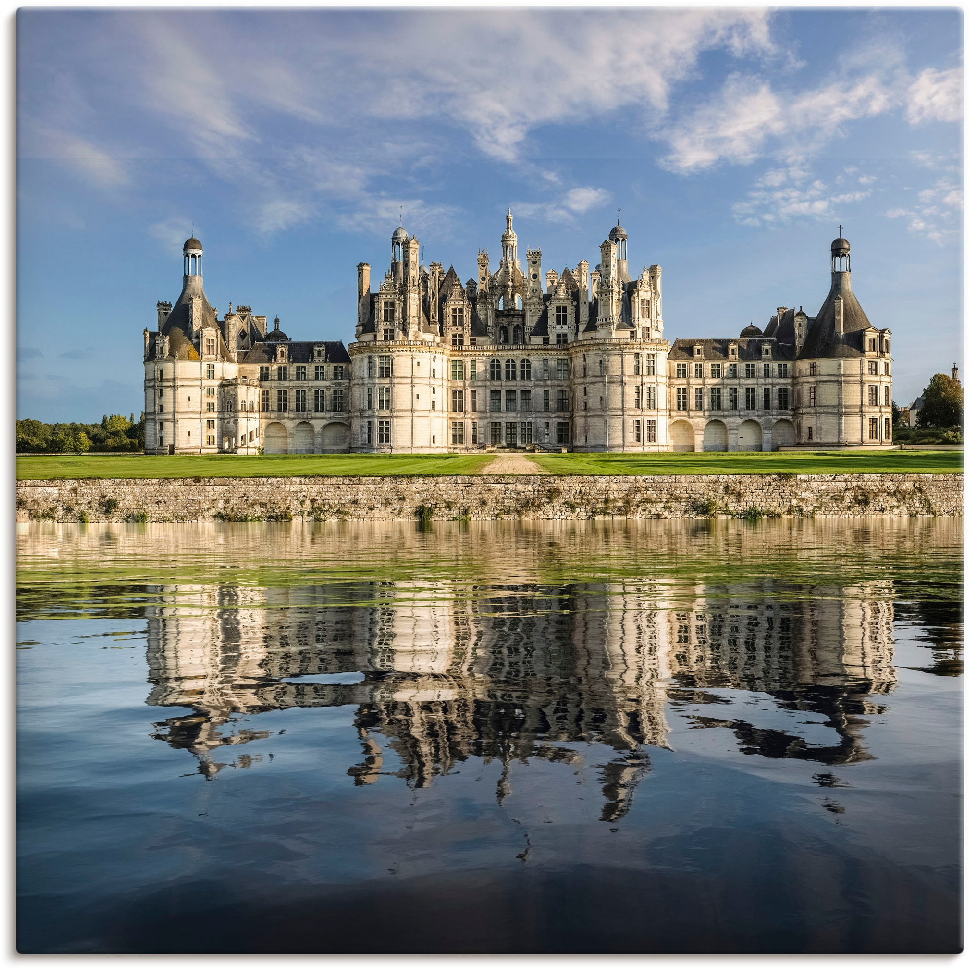 Artland Leinwandbild "Loire-Schloss Chateau Chambord", Gebäude, (1 St.), auf Keilrahmen gespannt