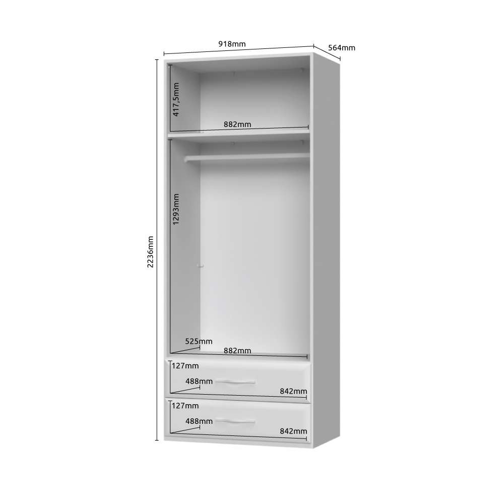 Home affaire Kleiderschrank »Gala, beige hochglänzend UV lackiert, kratzfest, FSC-zertifiziert«, (abgerundete Schubladen aus MDF im Holzdekor, soft-close), hoher Schrank (224cm), in den Breiten 92 und 137cm, Made in Europe