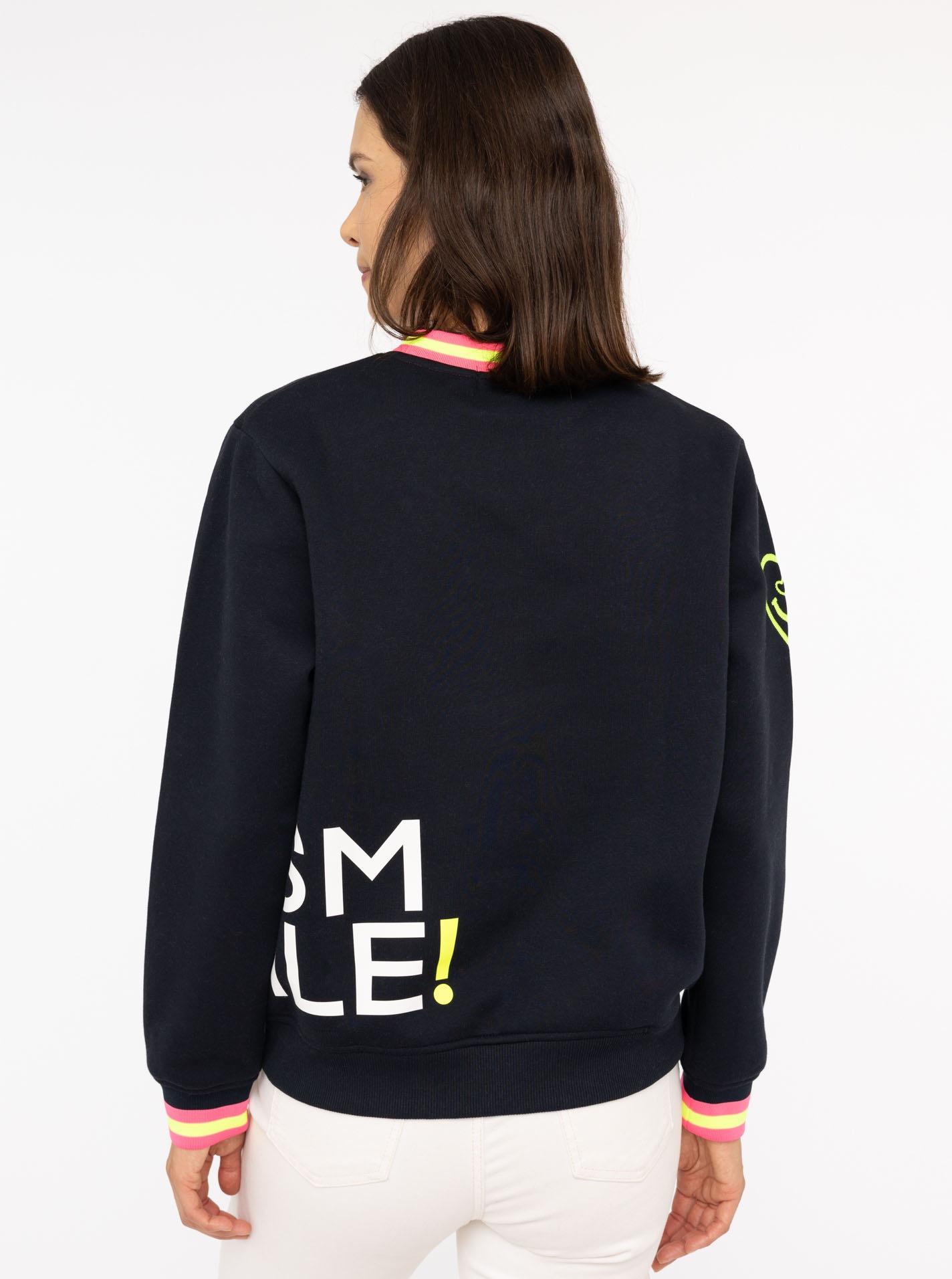 Zwillingsherz Sweatshirt ""Alissa"", mit SMILE PRINT, Kontrastbündchen, ges günstig online kaufen