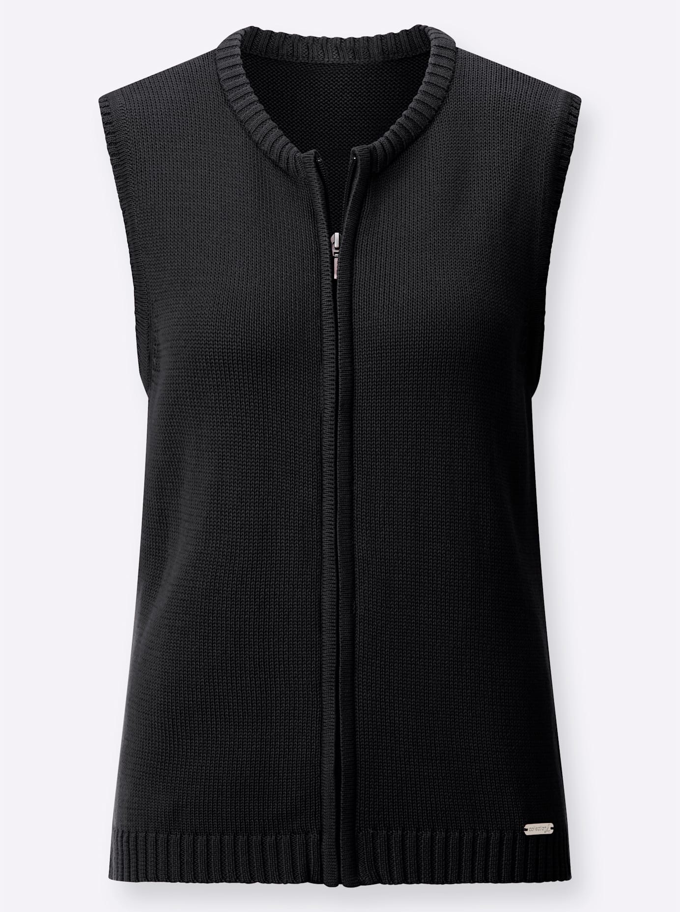 Strickweste CASUAL LOOKS, Damen, Gr. 54, schwarz, 50% Baumwolle, 50% Polyacryl, unifarben, Westen Strickweste 3