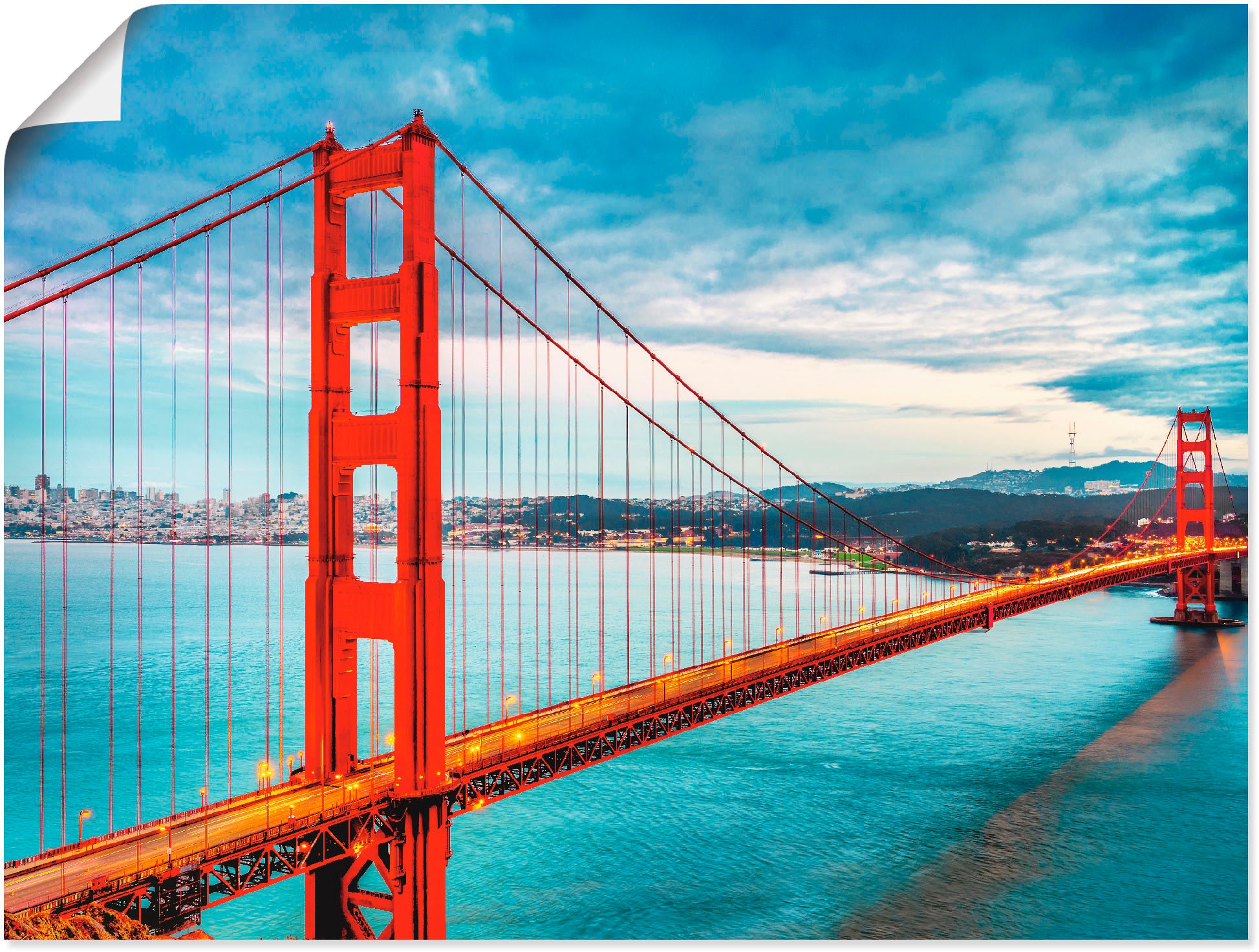 Wandbild »Golden Gate Bridge«, Brücken, (1 St.), als Alubild, Outdoorbild,...