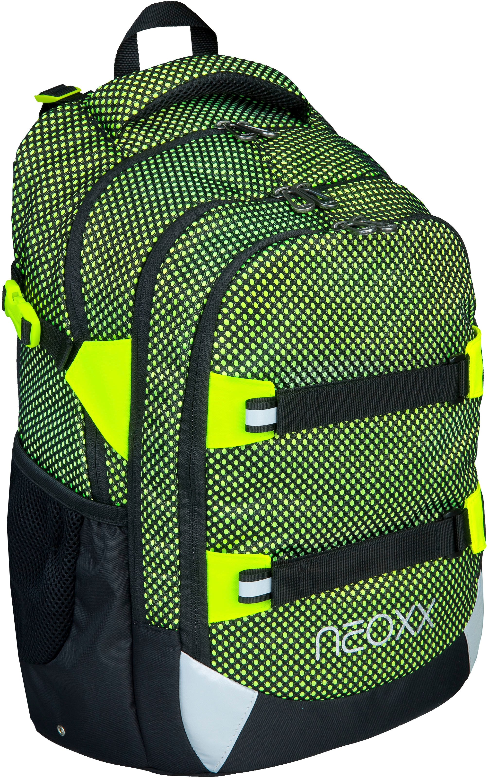 neoxx Schulrucksack »Active, All about Neon«, reflektierende Details, aus recycelten PET-Flaschen