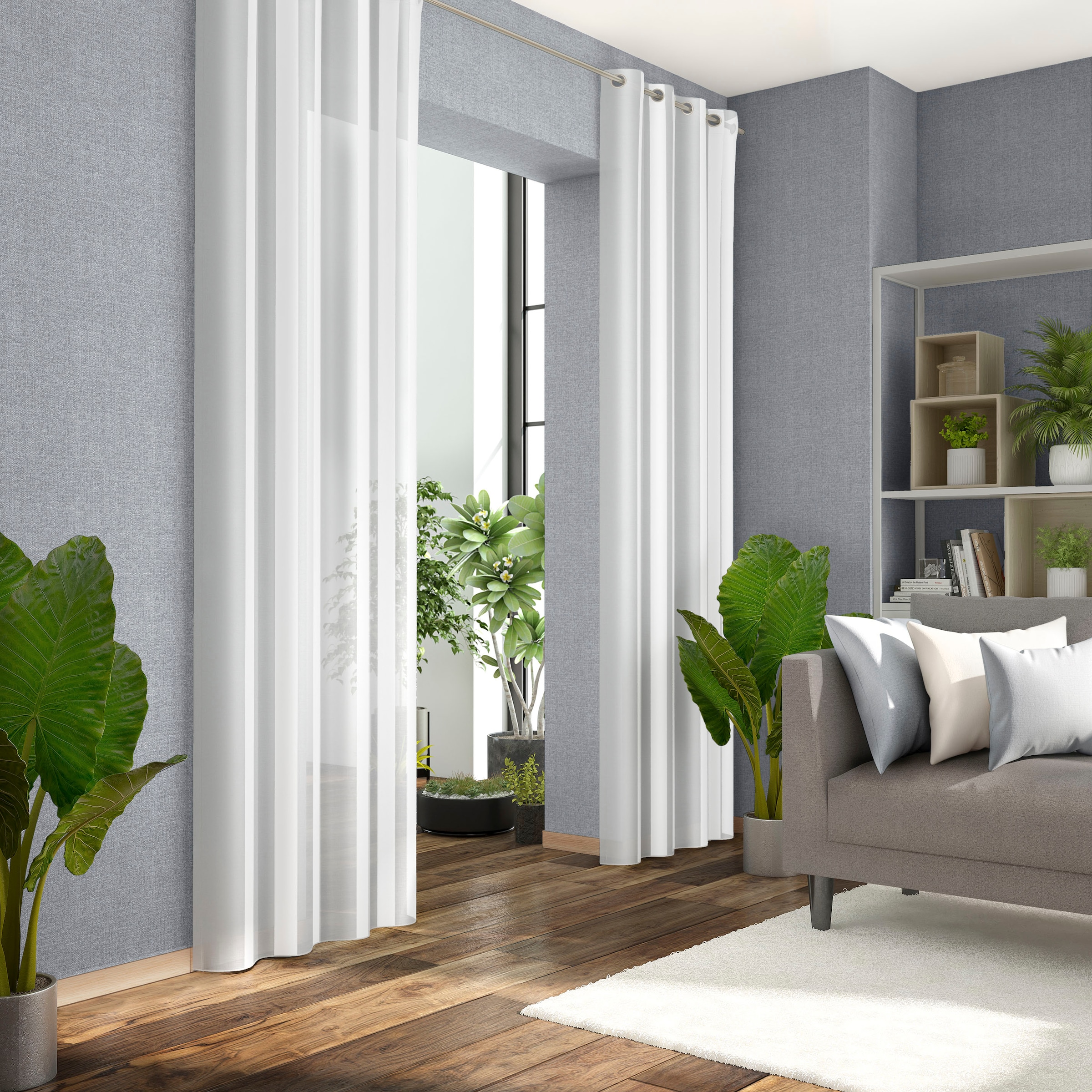 Neutex for you Vorhang "ALASSIO" Ösen 1 tlg. Längssteifen mit Glanzeffekt günstig online kaufen