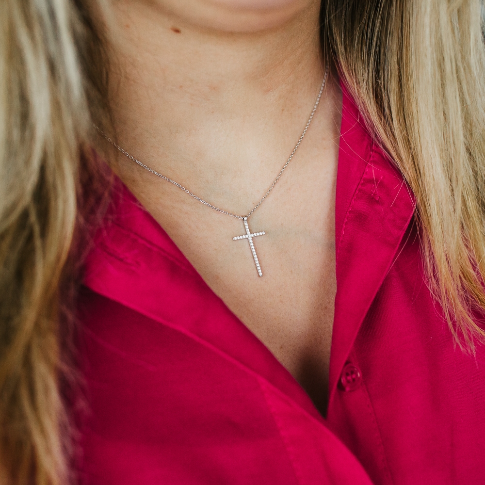 Julie Julsen Kette mit Anhänger »925/- Sterling Silber rhodiniert mit Anhänger Kreuz«