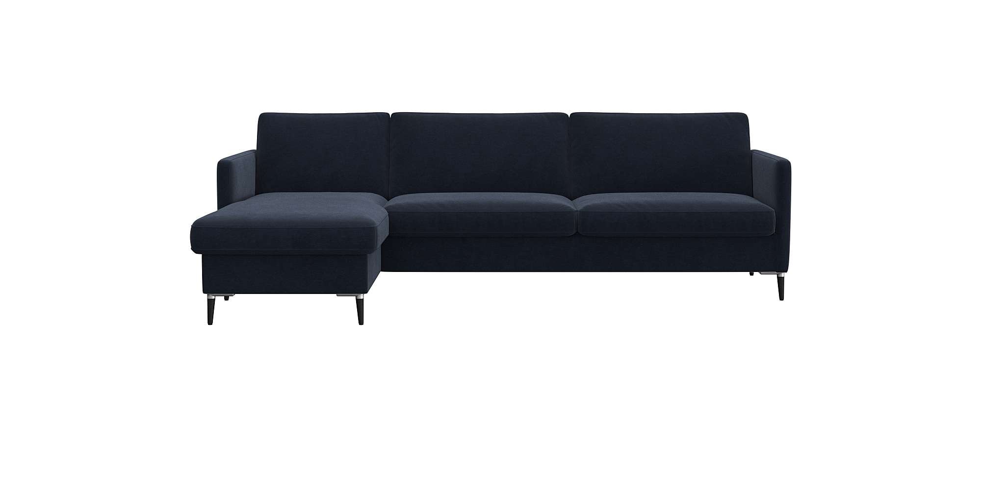 FLEXLUX Ecksofa "Fiore, L-Form" schmale Armlehnen, Kaltschaum, Füße Alu+schwarz