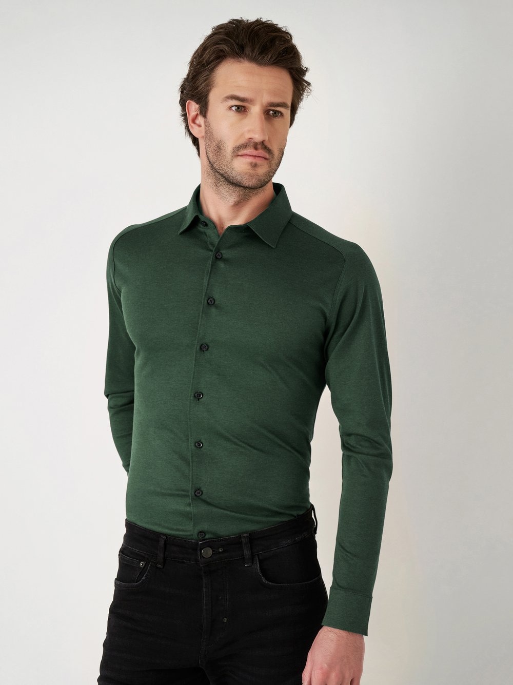 DESOTO Langarmhemd "Jerseyhemd Casual Kent" Mit Rundhalsausschnitt günstig online kaufen