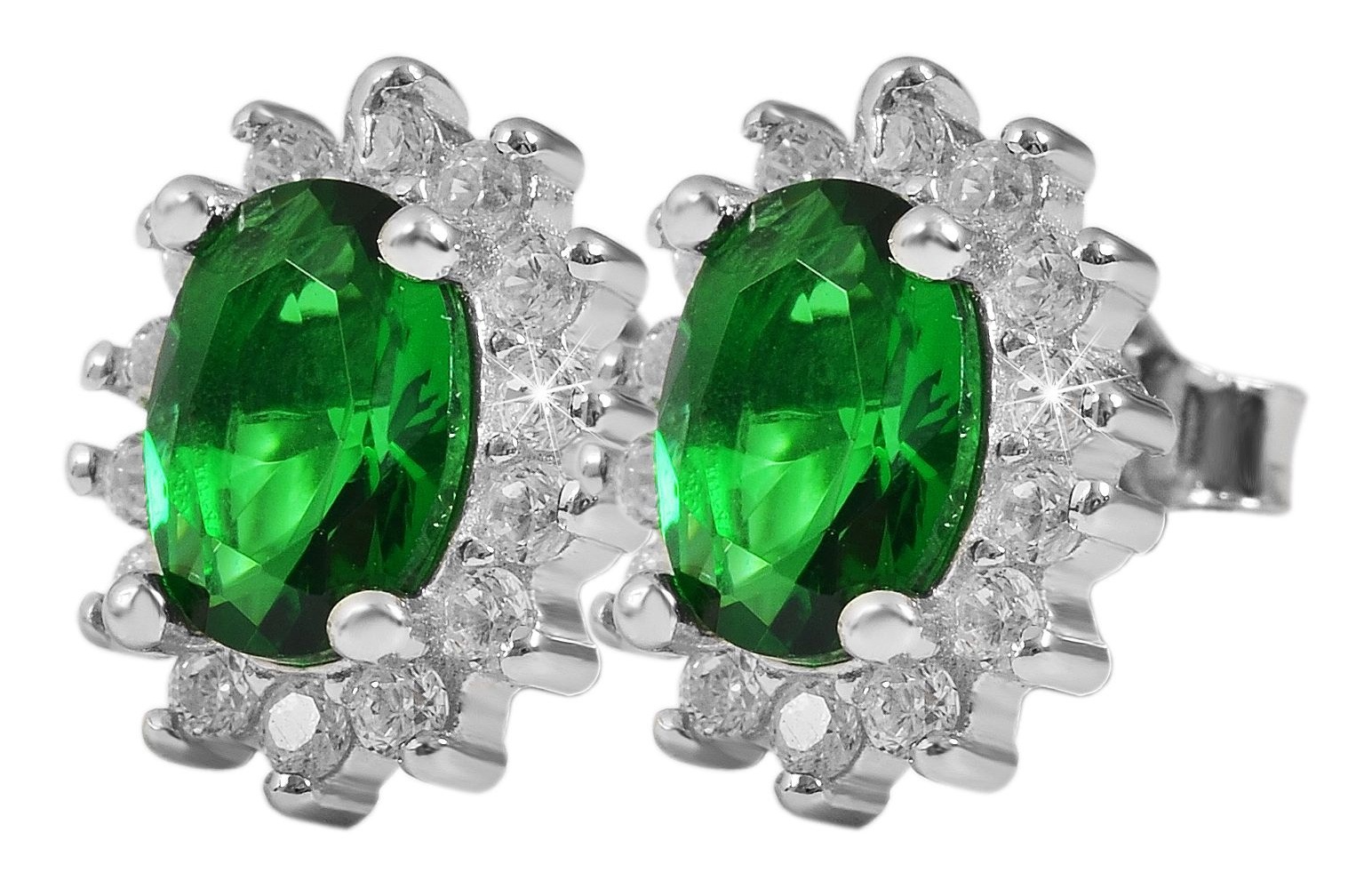 Adelia's 925 Silver Zirconia Women's Earrings Silver 2
