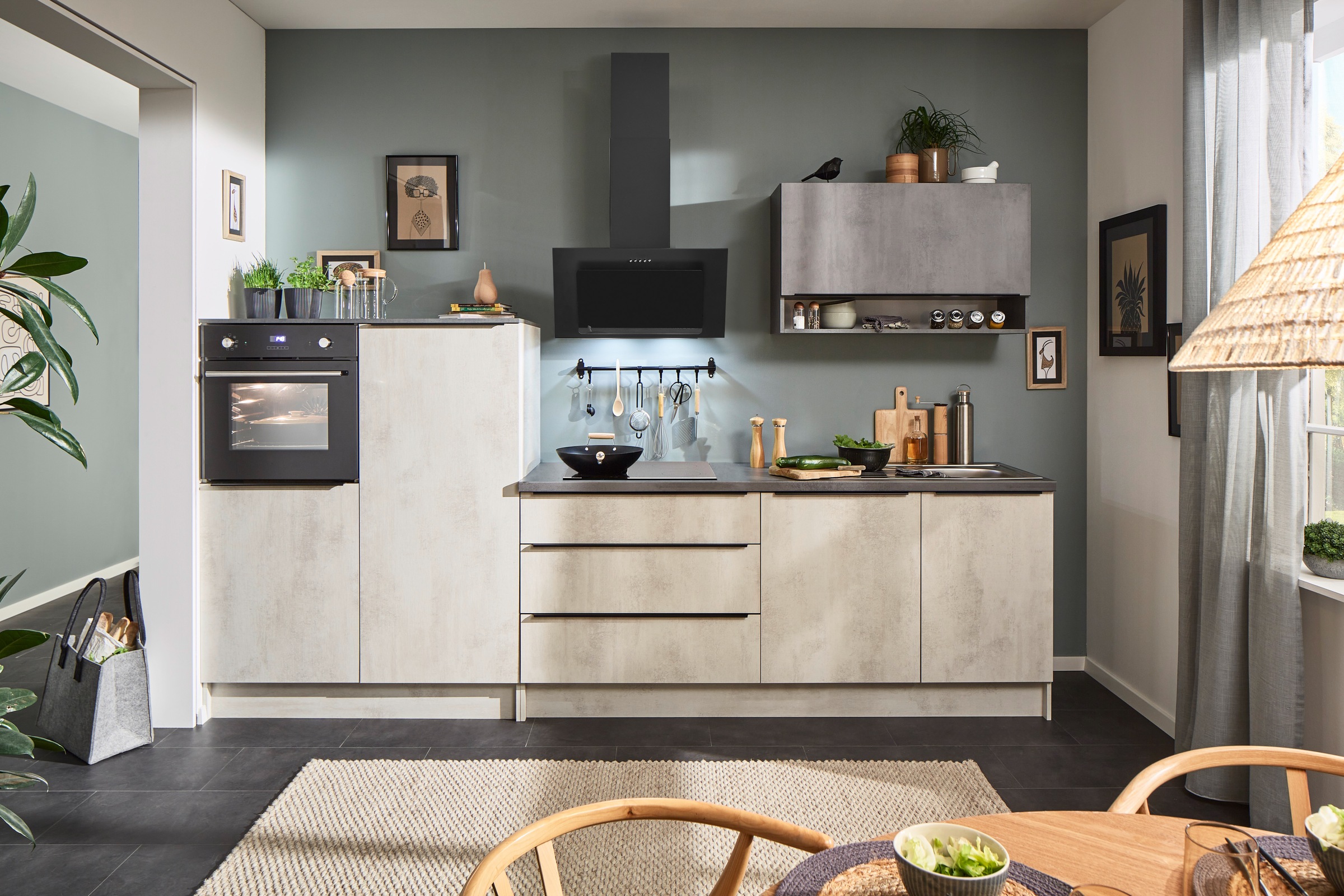 BASIC by Balculina Küchenzeile »Boston« Breite 200 + 123 cm, wahlweise mit E-Geräten