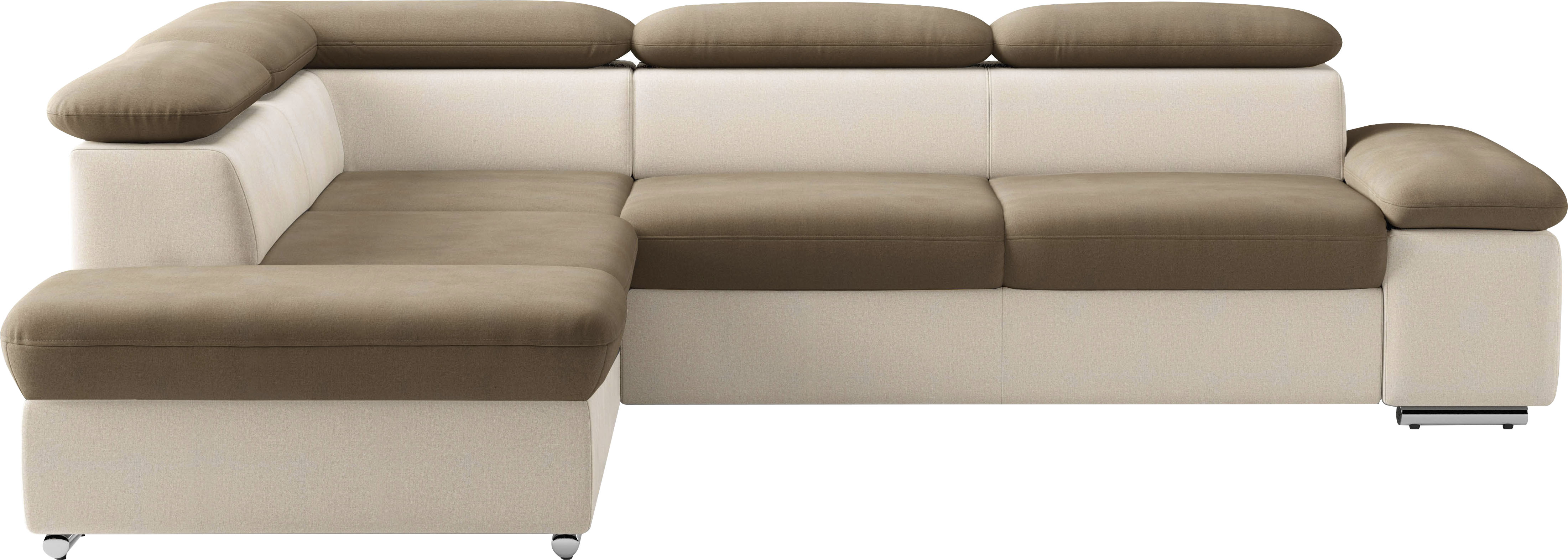 sit&more Ecksofa "Valantine L-Form, B: 272 cm, Armteilverstellung, Kopfteilverstellung" mit Schlaffunktion, Komfortsofa, modern